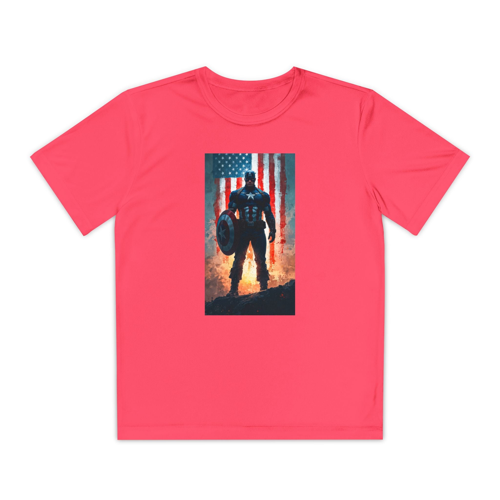 Captain America Superhero Marvel Patriotic, Kids Graphic T-Shirt, Boys Hero Top, Girls Comic Book Clothing, Birthday