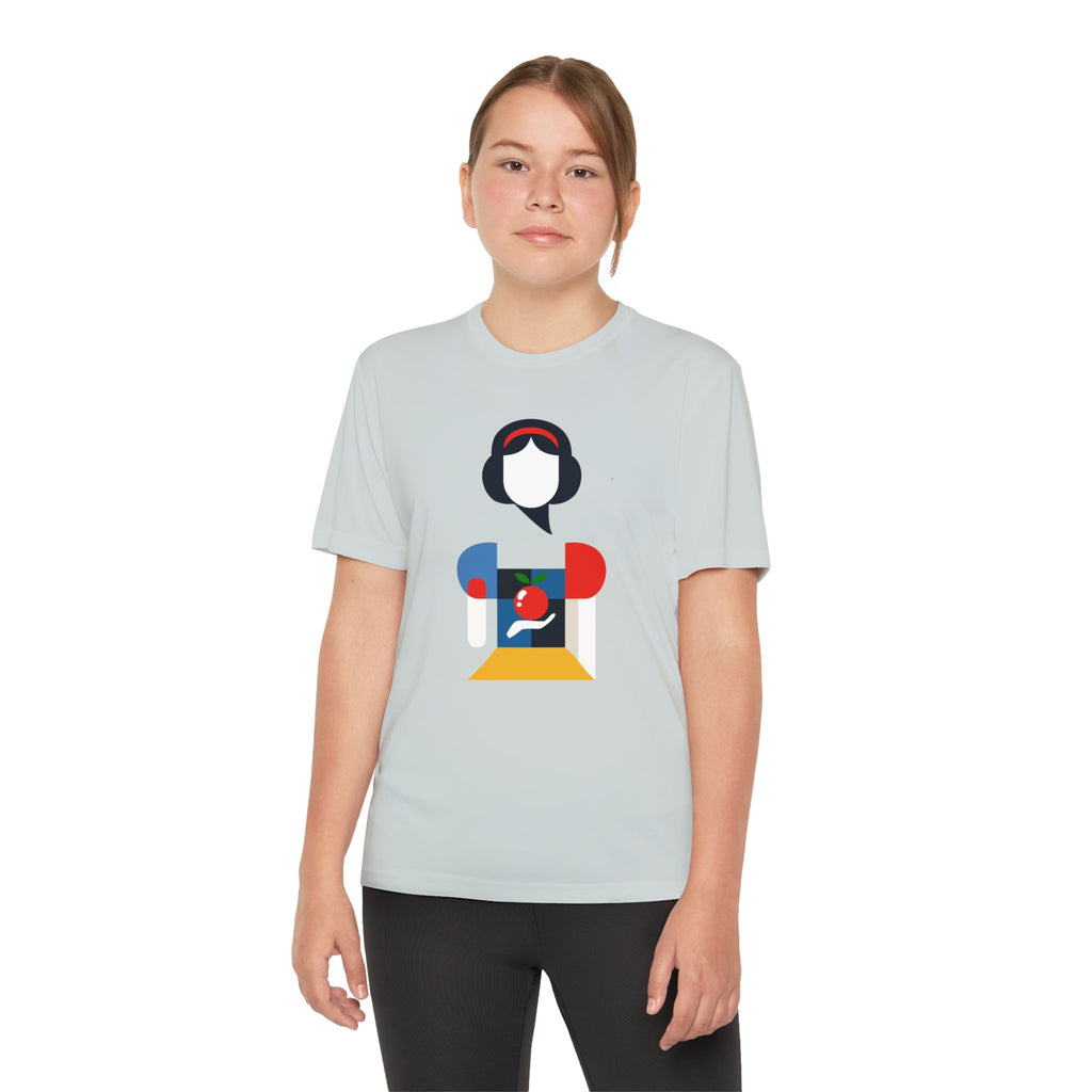 Snow White Youth T-Shirt Sports Graphic Tee, Cool Athletic Shirt for Kids, Perfect for Sports Events, Team Spirit