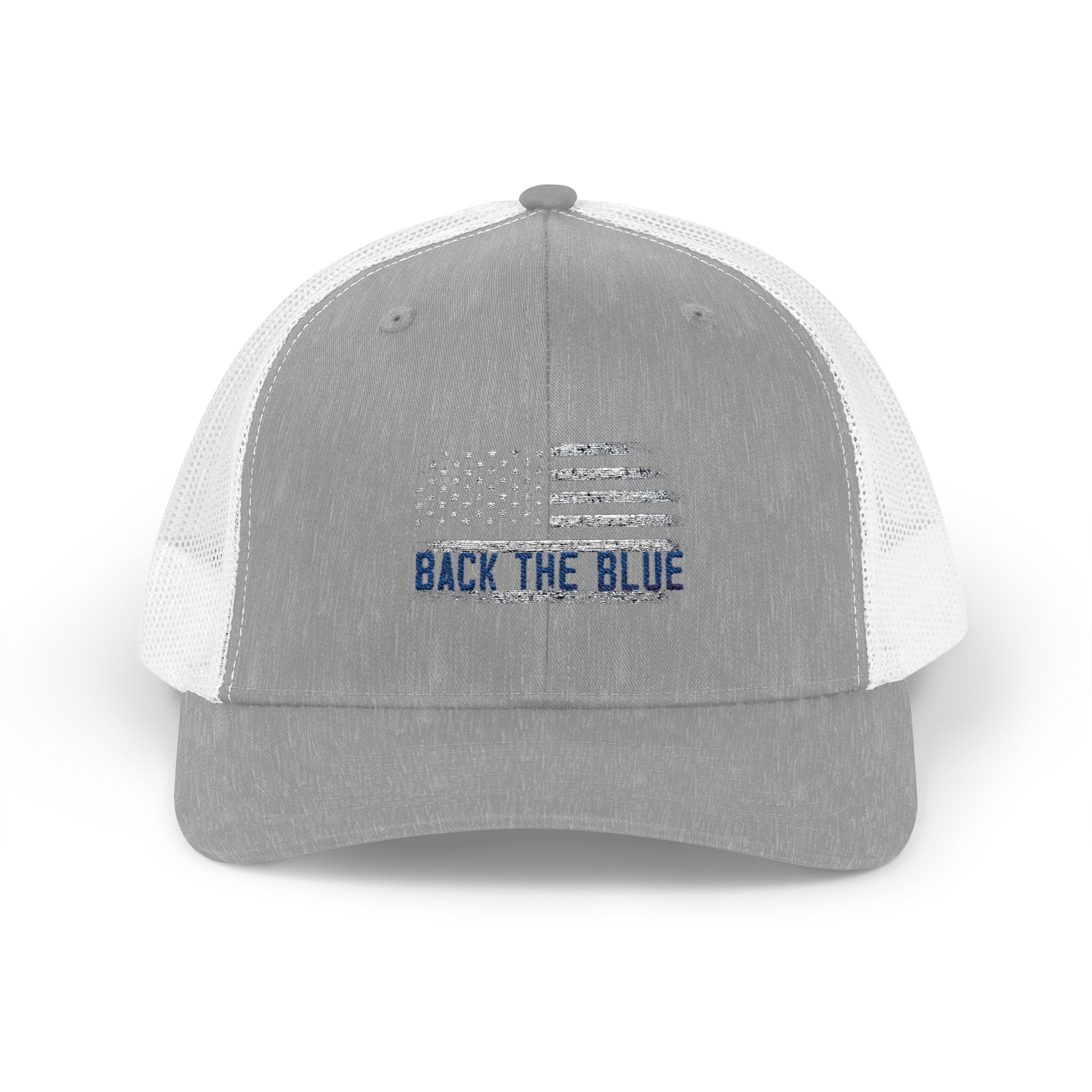 Back The Blue Snapback Trucker Cap with Thin Red Line Design, Ideal for First Responders, Supportive Gifts, Memorials, Everyday Wear