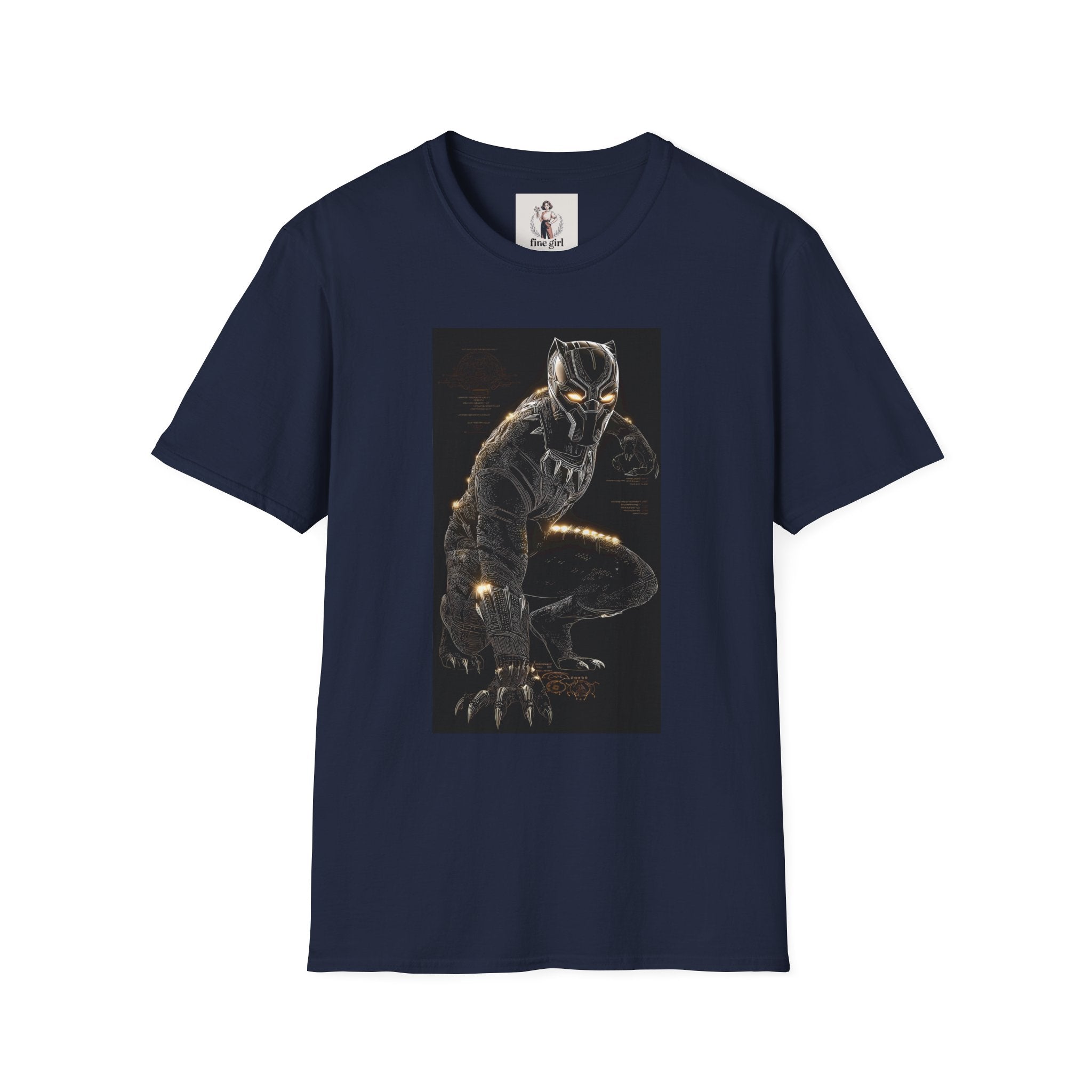 The Black Panther Superhero Marvel Unisex Softstyle T-Shirt, Comic Book Tee, Geeky Clothing, Cosplay Costume Top