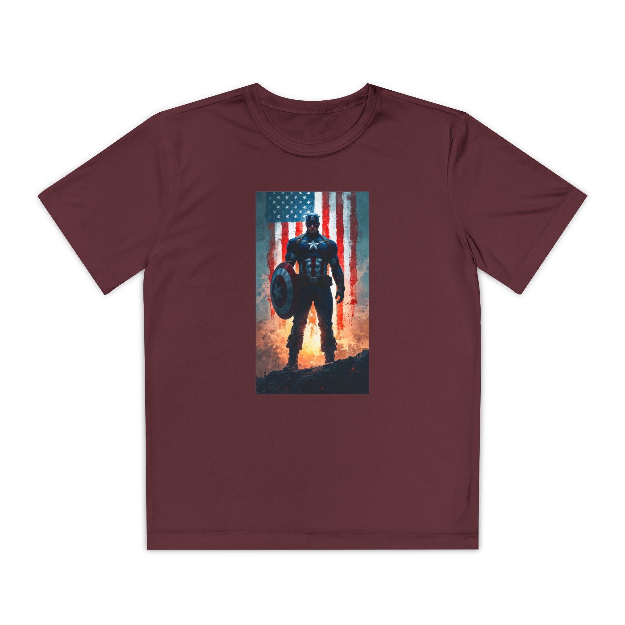 Captain America Superhero Marvel Patriotic, Kids Graphic T-Shirt, Boys Hero Top, Girls Comic Book Clothing, Birthday