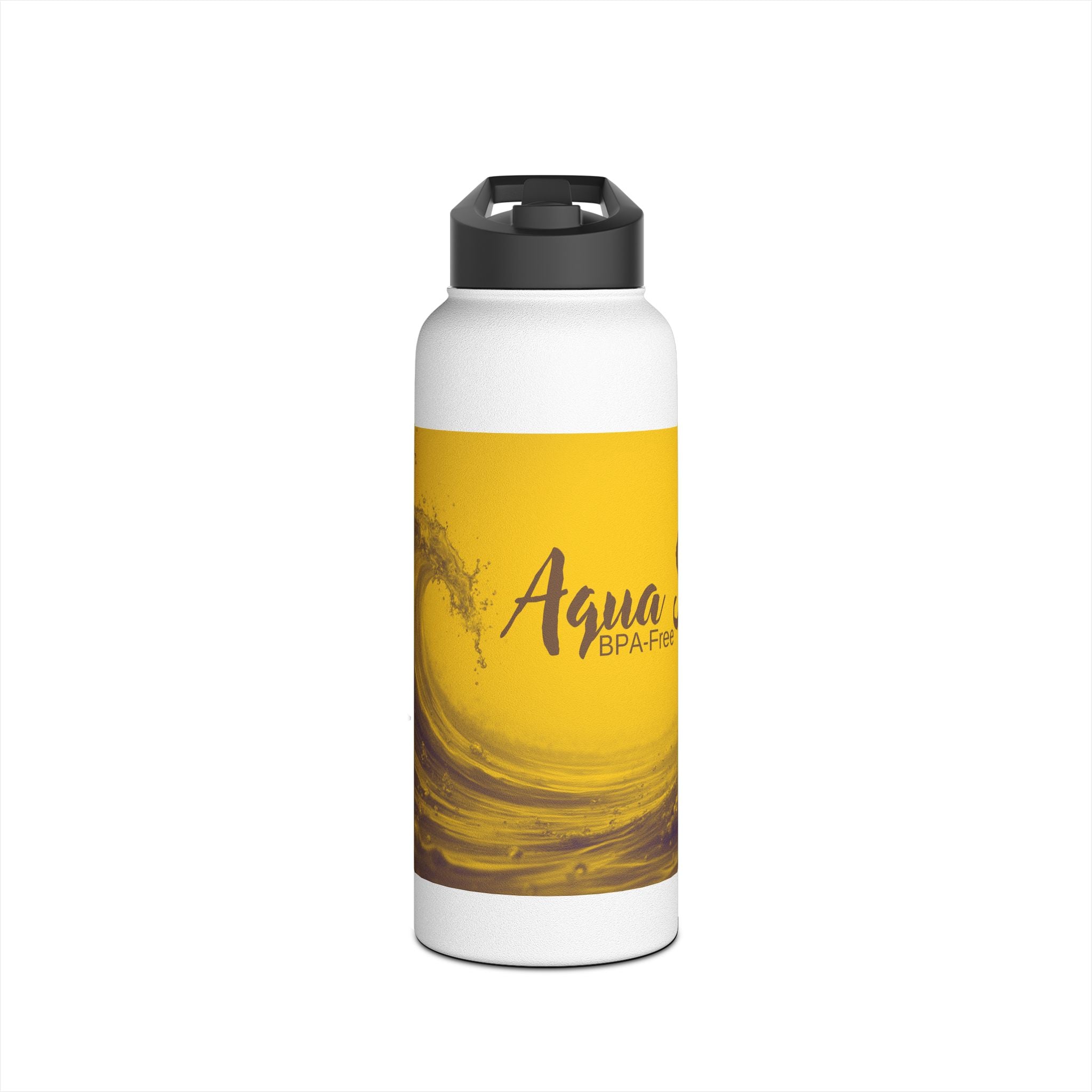 Aqua Wave Stainless Steel Water Bottle, Hydration Gift, Outdoor Adventure, Beach Vibes, Eco-Friendly, Travel Companion