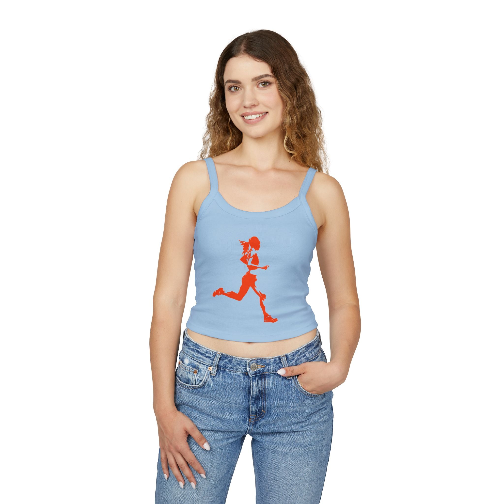 Running Woman Tank Top, Athletic Workout Top, Fitness Sleeveless Shirt, Jogging Muscle Tee, Exercise Gym Cami