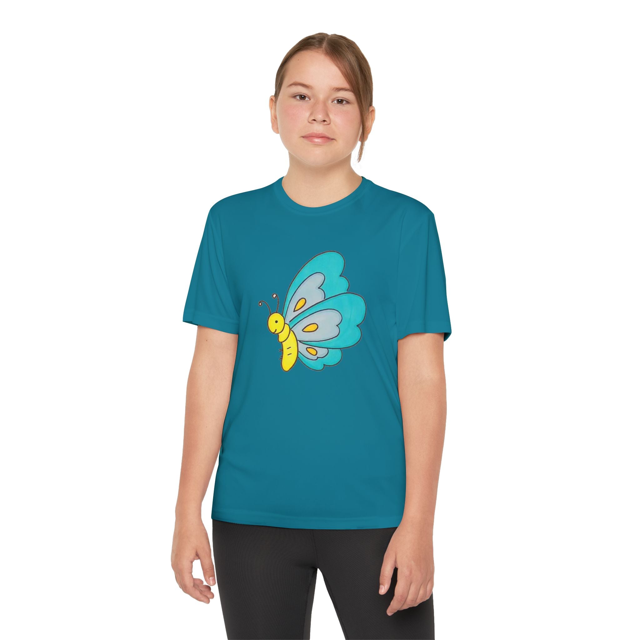 Butterffy Youth T-Shirt Sports Graphic Tee, Cool Athletic Shirt for Kids, Perfect for Sports Events, Team Spirit