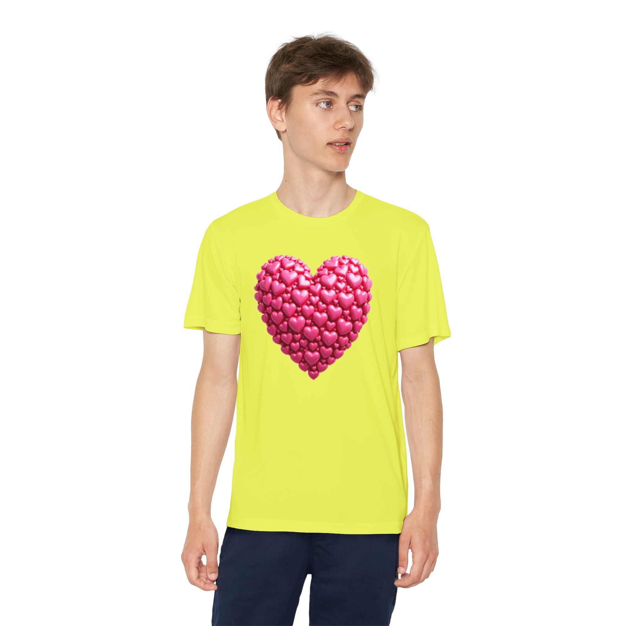 Heart Youth T-Shirt Sports Graphic Tee, Cool Athletic Shirt for Kids, Perfect for Sports Events, Team Spirit