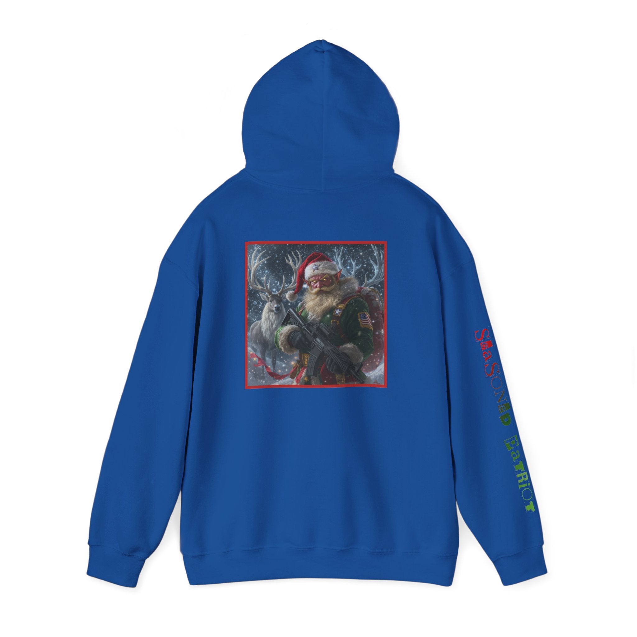Christmas Elf Patriotic USA Hoodie, Sweatshirt, Unisex Hooded Pullover, Holiday Outerwear, Festive Winter Apparel