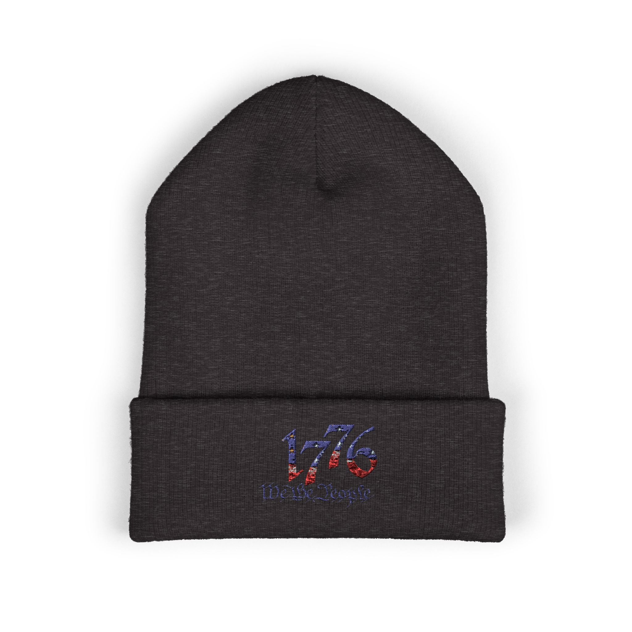 Embroidered Patriotic Beanie, 1776 USA Flag Knit Hat, American Constitution Winter Cap, Founding Fathers Headwear, Red White Blue Beanie