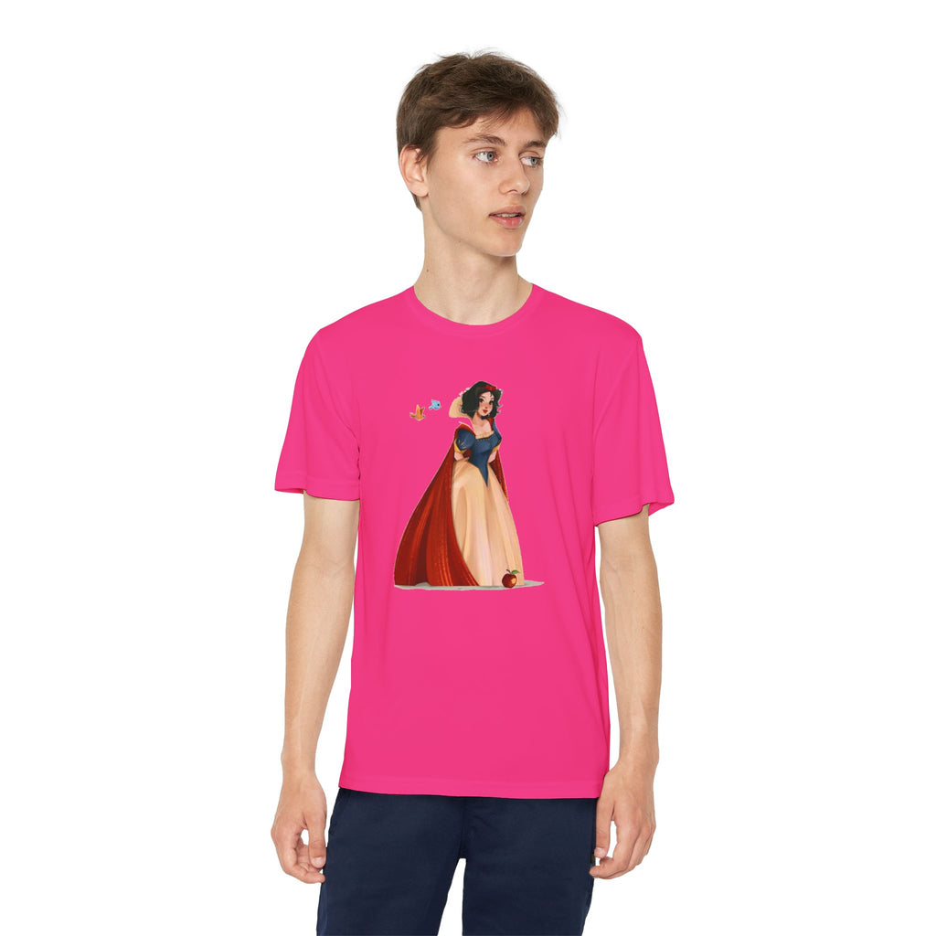 Snow White Youth T-Shirt Sports Graphic Tee, Cool Athletic Shirt for Kids, Perfect for Sports Events, Team Spirit