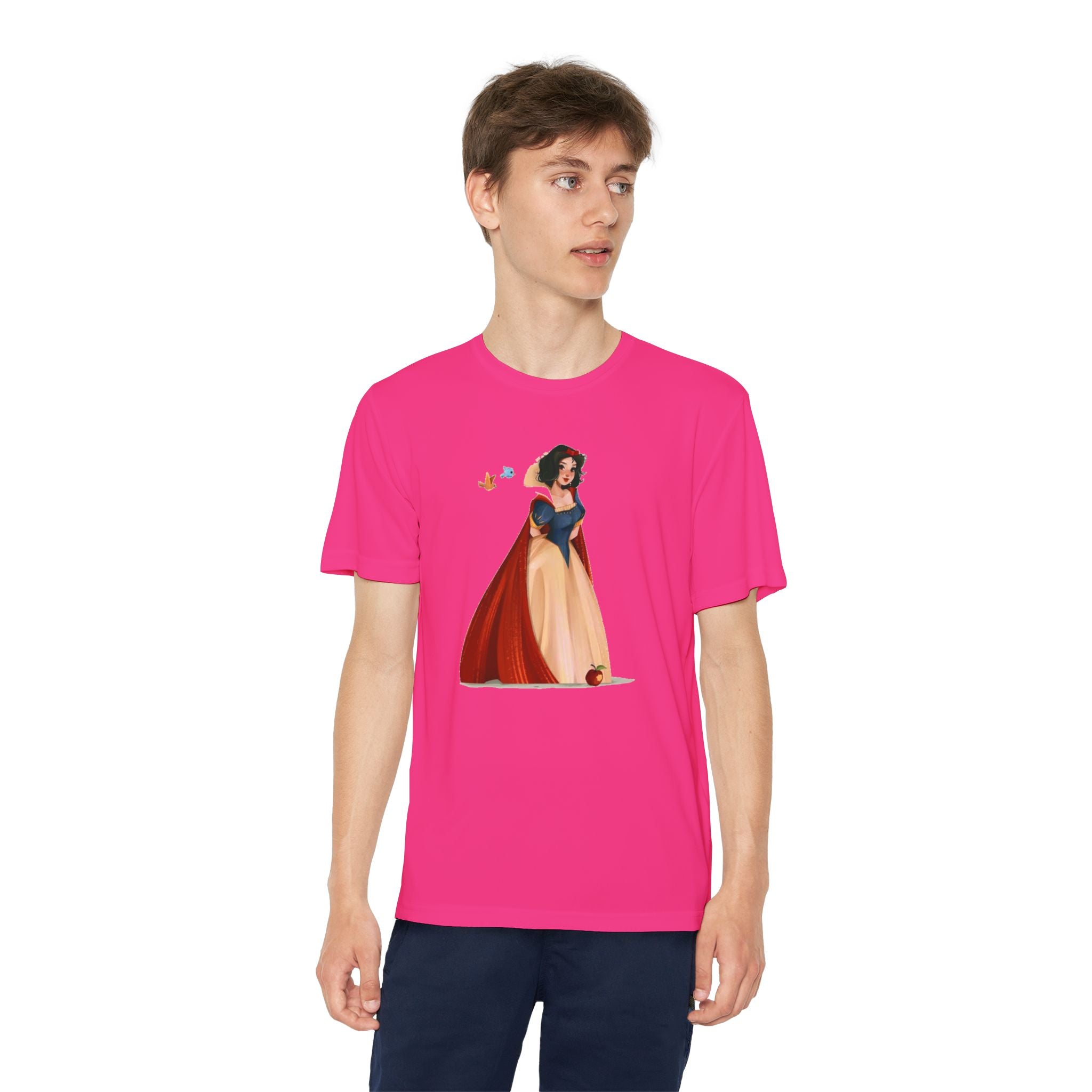 Snow White Youth T-Shirt Sports Graphic Tee, Cool Athletic Shirt for Kids, Perfect for Sports Events, Team Spirit