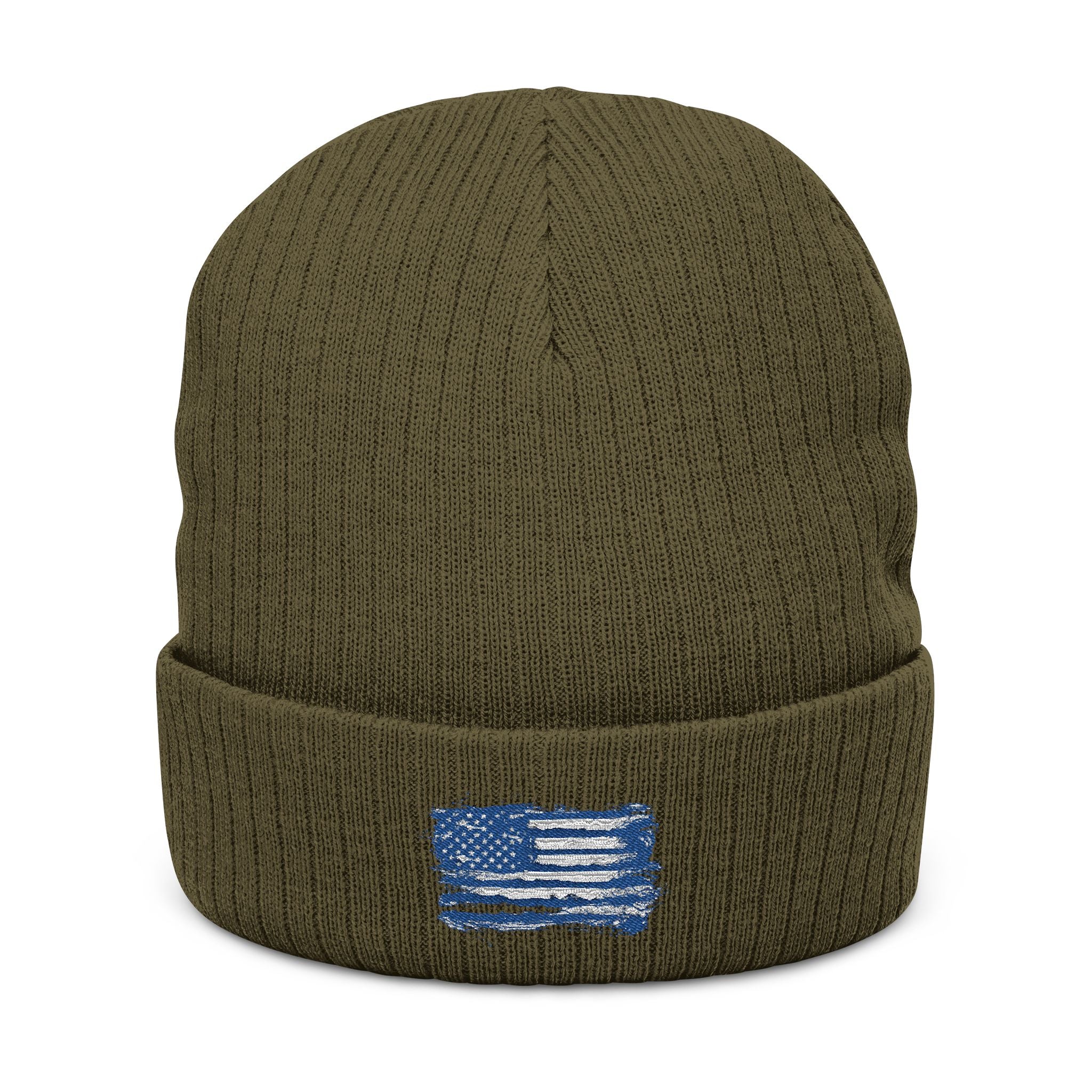 Stylish Embroidered Beanie with  Patriotic Flag Design | Winter Hat, Cozy Headwear, Gifts for Him, Outdoor Apparel, Fashionable Knitwear