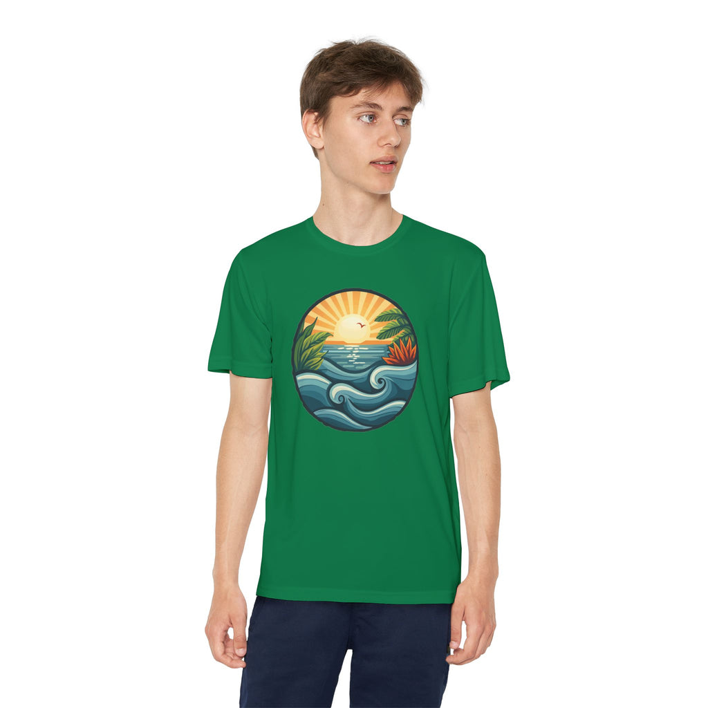 Beach Shirt Youth Competitor Tee, Kids Surf Tee, Summer Vacation Top, Ocean Lover T-Shirt, Coastal Clothing