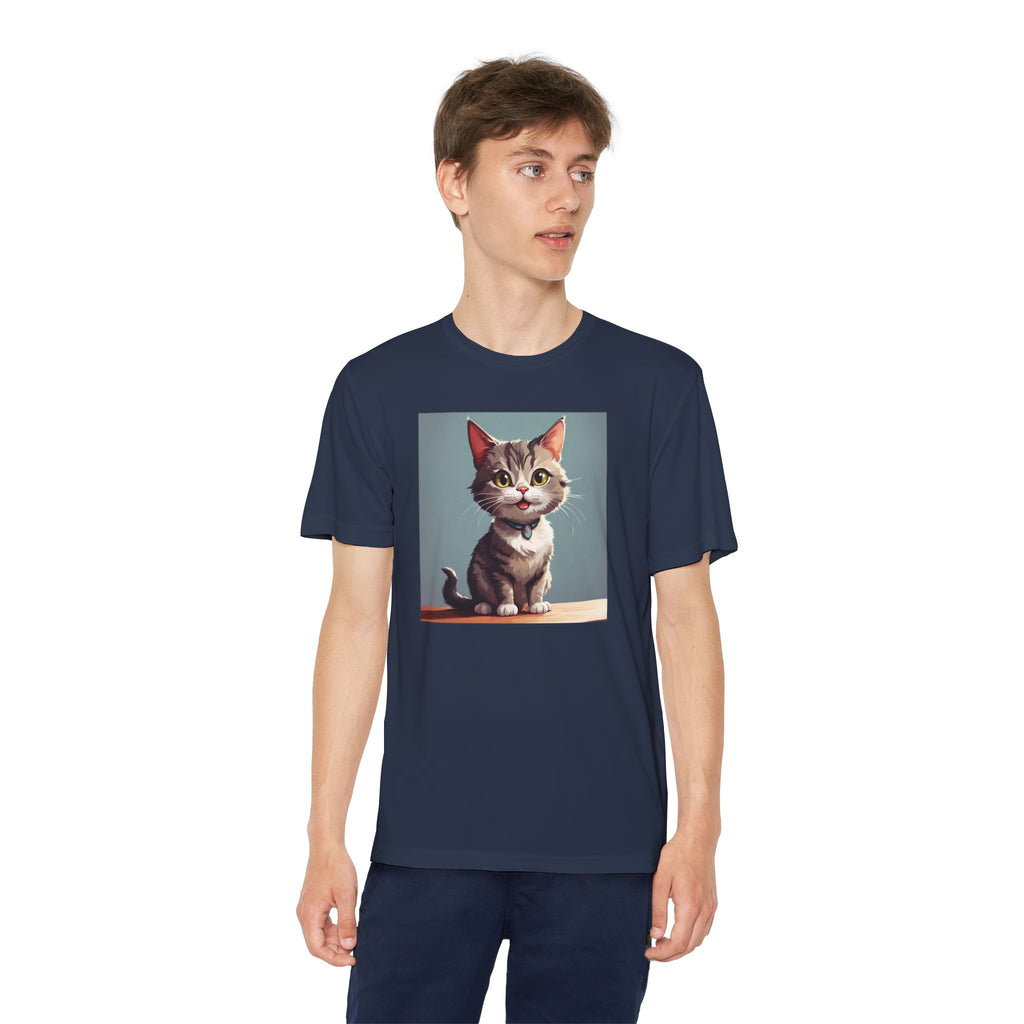 Youth Tee, Cute Kitten Graphic Shirt for Kids, Cat Lover Gift, Animal Theme Top, Children's Clothing, Feline Print Apparel