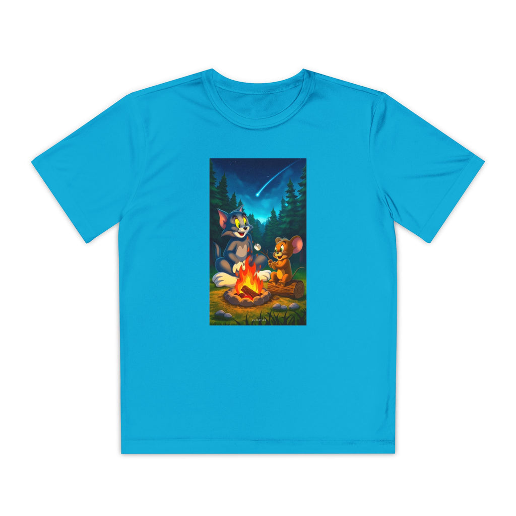 Youth Competitor Tee with Tom And Jerry design, Cartoon Graphic Kid's T-Shirt, Kids Tee, Children's Clothing, Funny Tee for Boys and Girls
