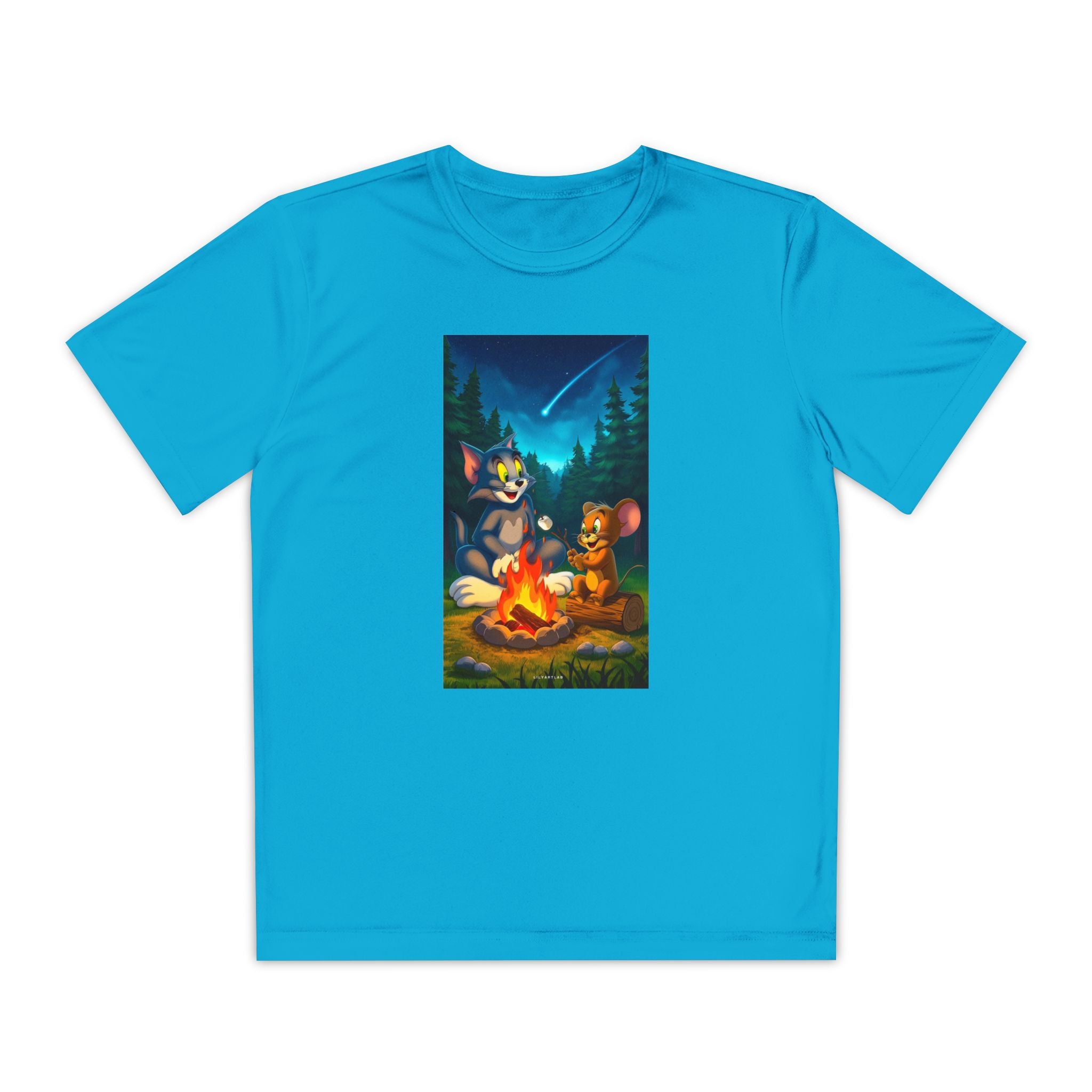 Youth Competitor Tee with Tom And Jerry design, Cartoon Graphic Kid's T-Shirt, Kids Tee, Children's Clothing, Funny Tee for Boys and Girls