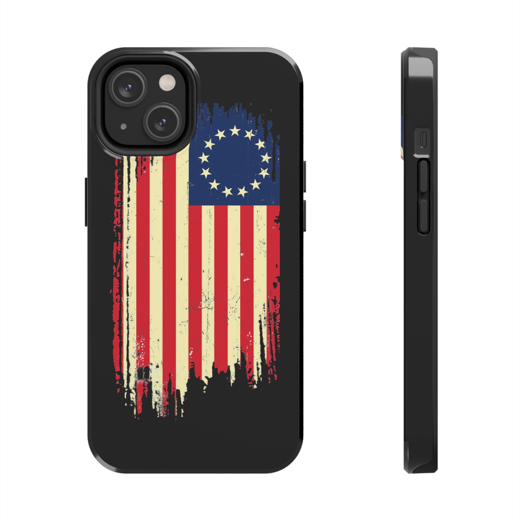 Patriotic Phone Cases with Vintage Flag Design, Tough Case for Independence Day, Memorial Day, 4th of July, Gift for Veterans, USA Pride
