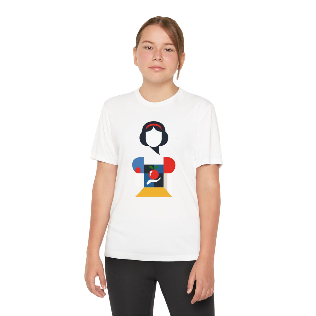 Snow White Youth T-Shirt Sports Graphic Tee, Cool Athletic Shirt for Kids, Perfect for Sports Events, Team Spirit