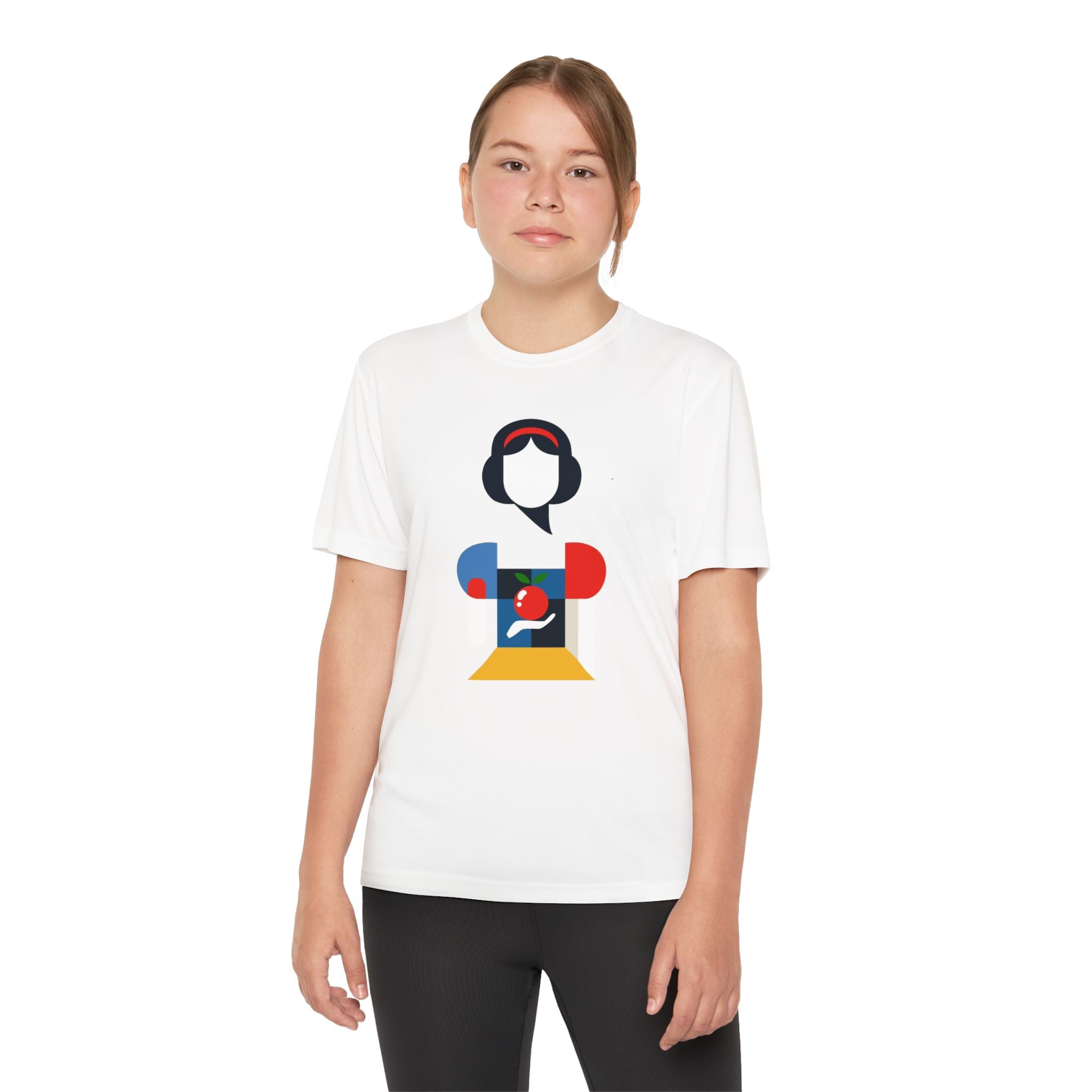 Snow White Youth T-Shirt Sports Graphic Tee, Cool Athletic Shirt for Kids, Perfect for Sports Events, Team Spirit
