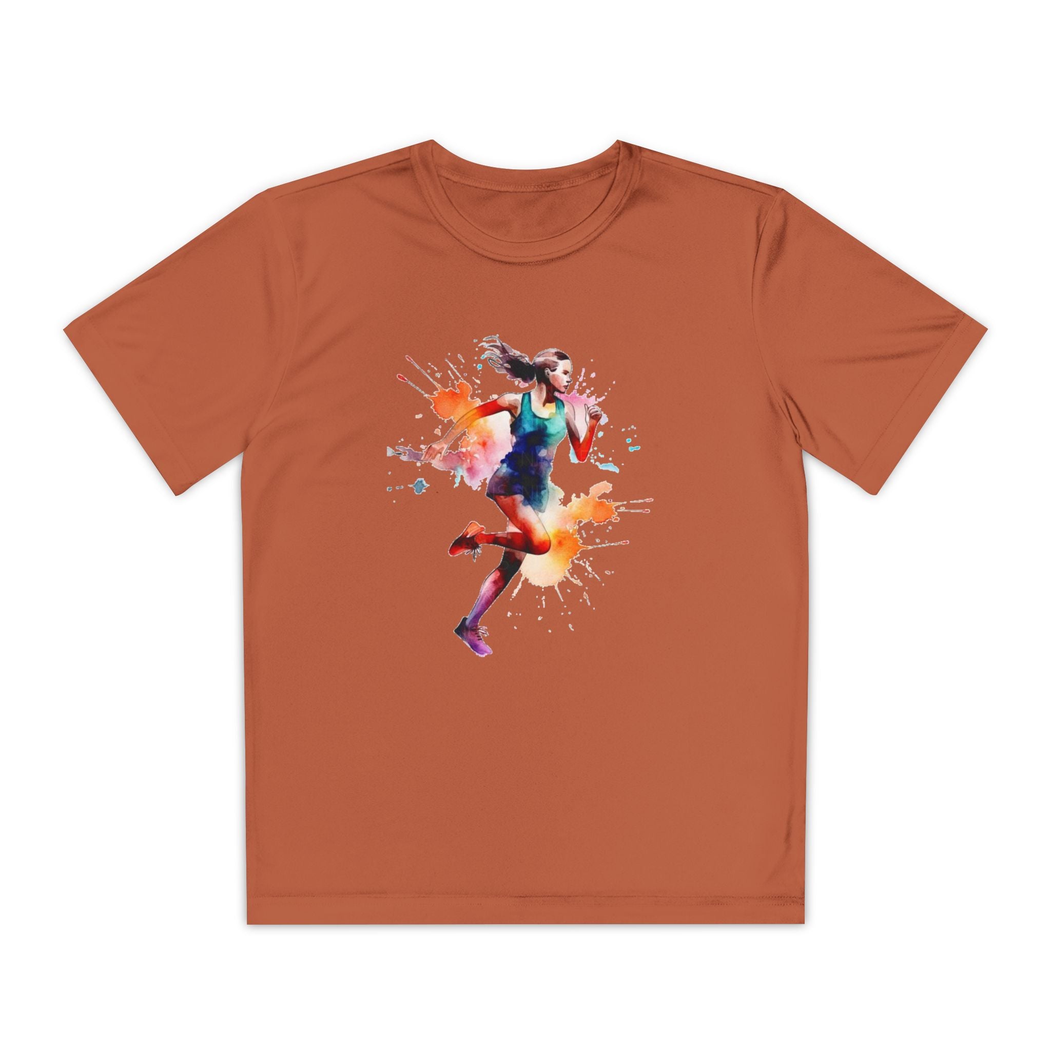 Running Youth T-Shirt Sports Graphic Tee, Cool Athletic Shirt for Kids, Perfect for Sports Events, Team Spirit