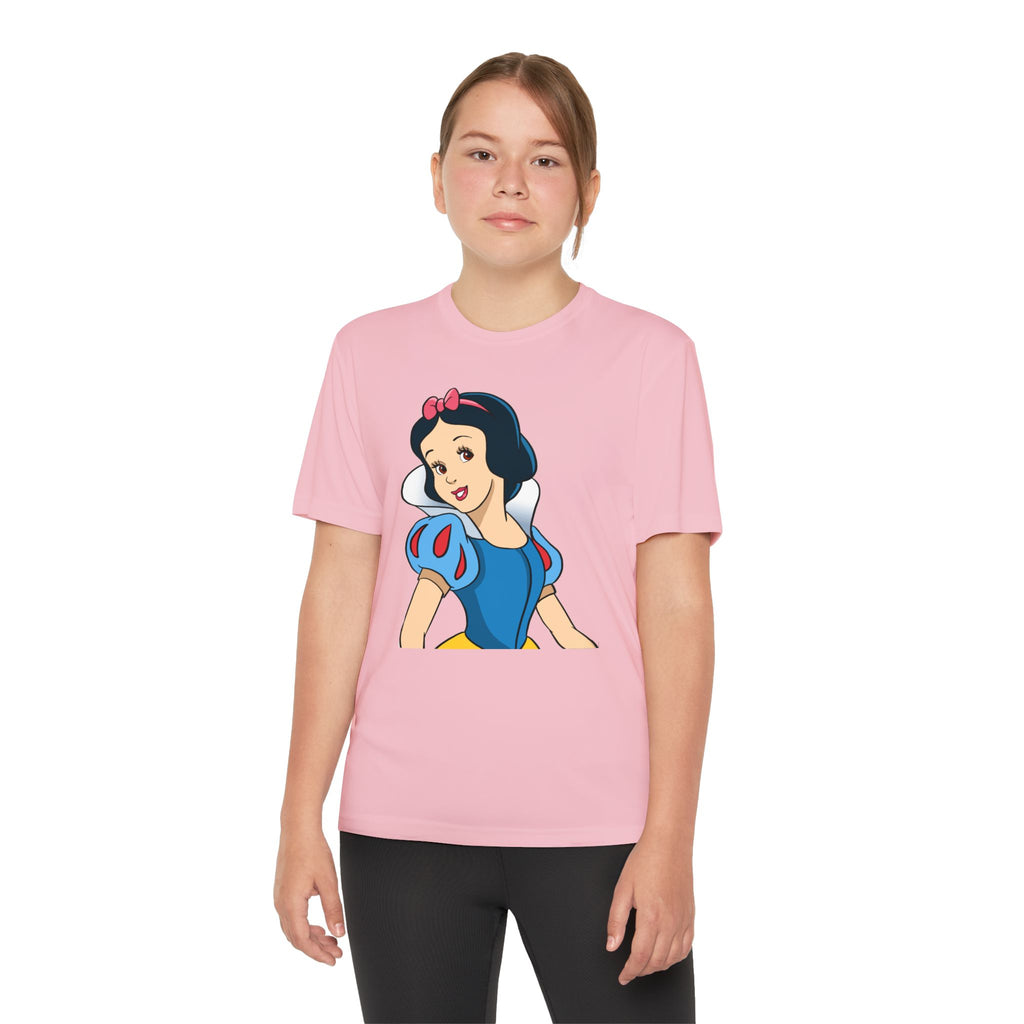 Snow White Youth T-Shirt Sports Graphic Tee, Cool Athletic Shirt for Kids, Perfect for Sports Events, Team Spirit