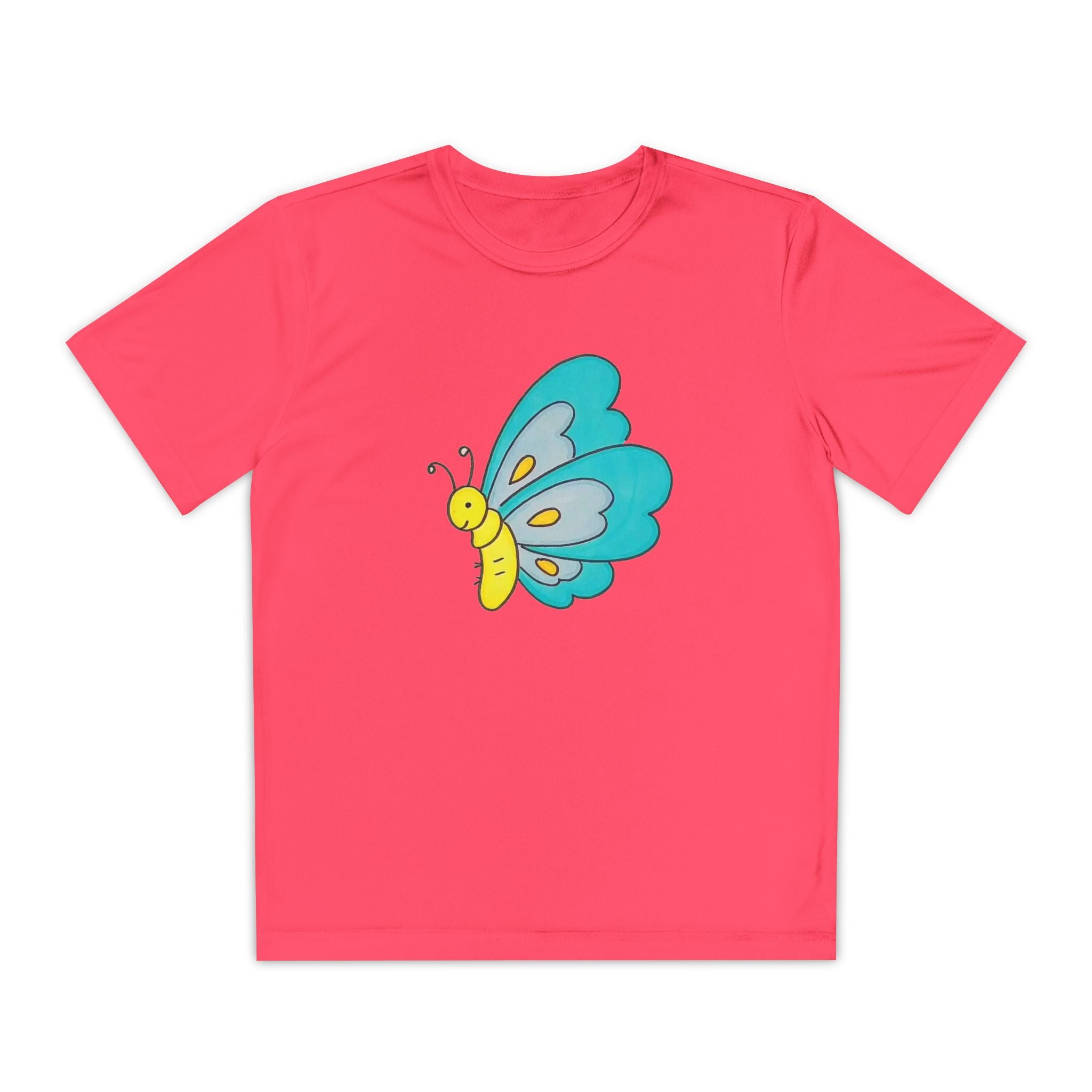 Butterffy Youth T-Shirt Sports Graphic Tee, Cool Athletic Shirt for Kids, Perfect for Sports Events, Team Spirit