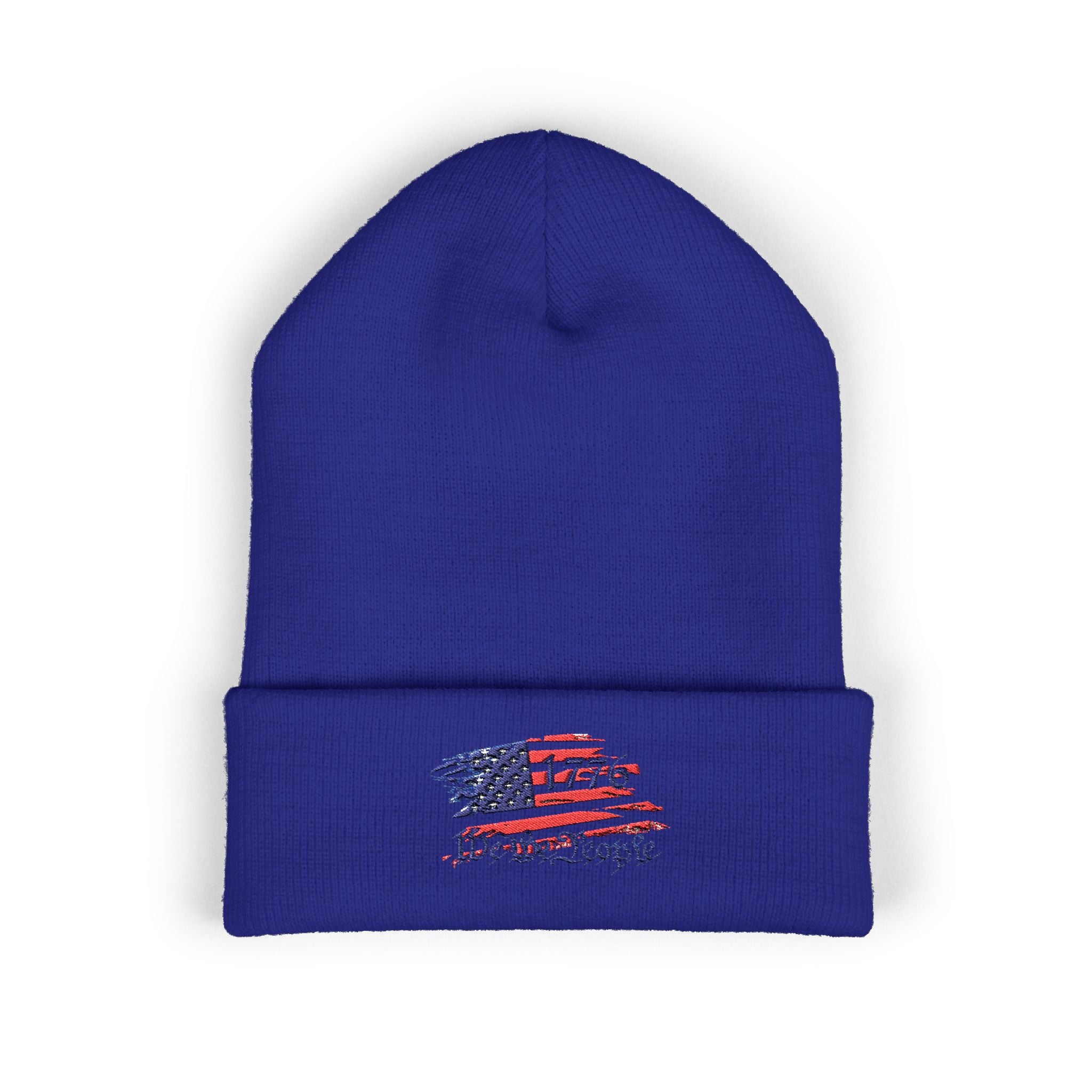 Embroidered Patriotic Beanie, USA Flag Knit Cap, American Pride Winter Hat, Red White Blue Headwear, Independence Day Gift