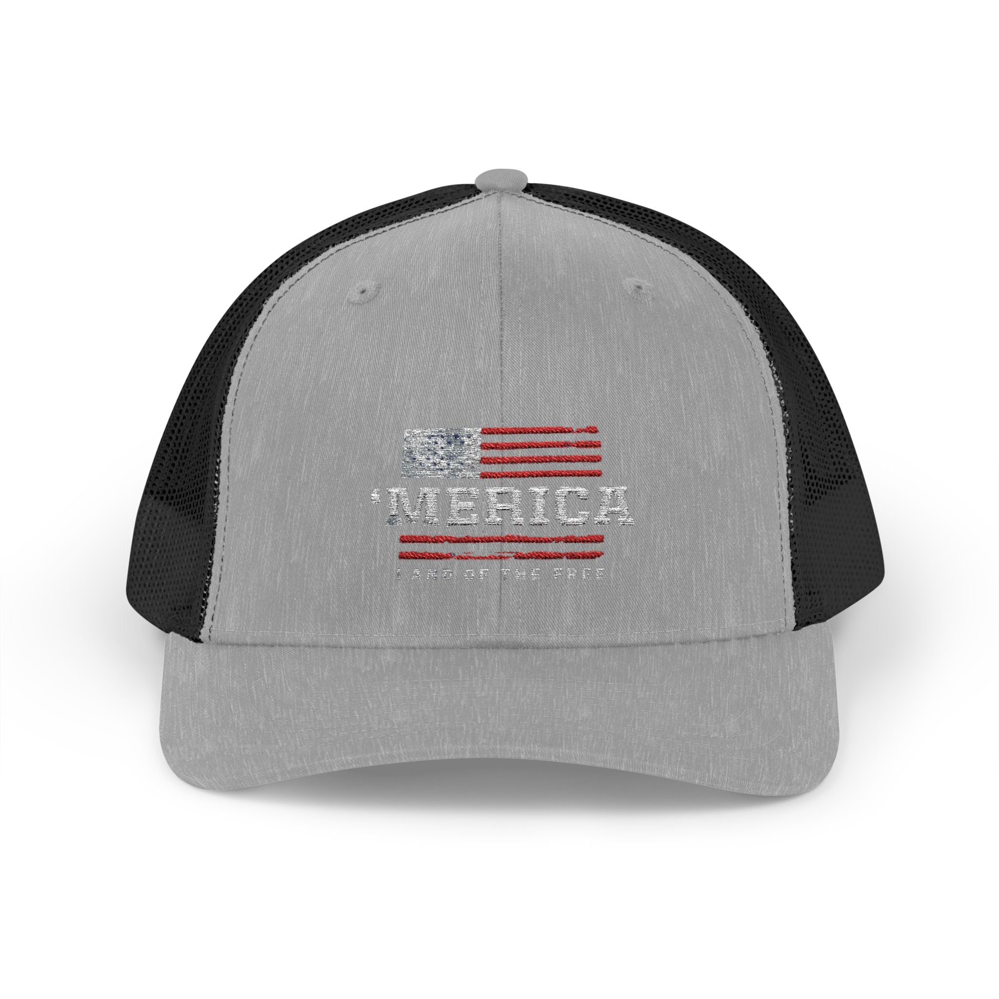 Merica Patriotic Snapback Trucker Cap with Thin Red Line Design, Ideal for First Responders, Supportive Gifts, Memorials, Everyday Wear
