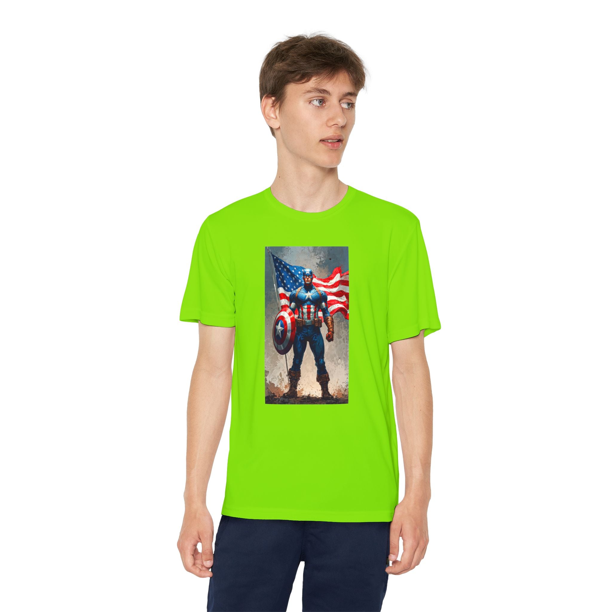 Captain America Superhero Marvel Patriotic, Kids Graphic T-Shirt, Boys Hero Top, Girls Comic Book Clothing, Birthday