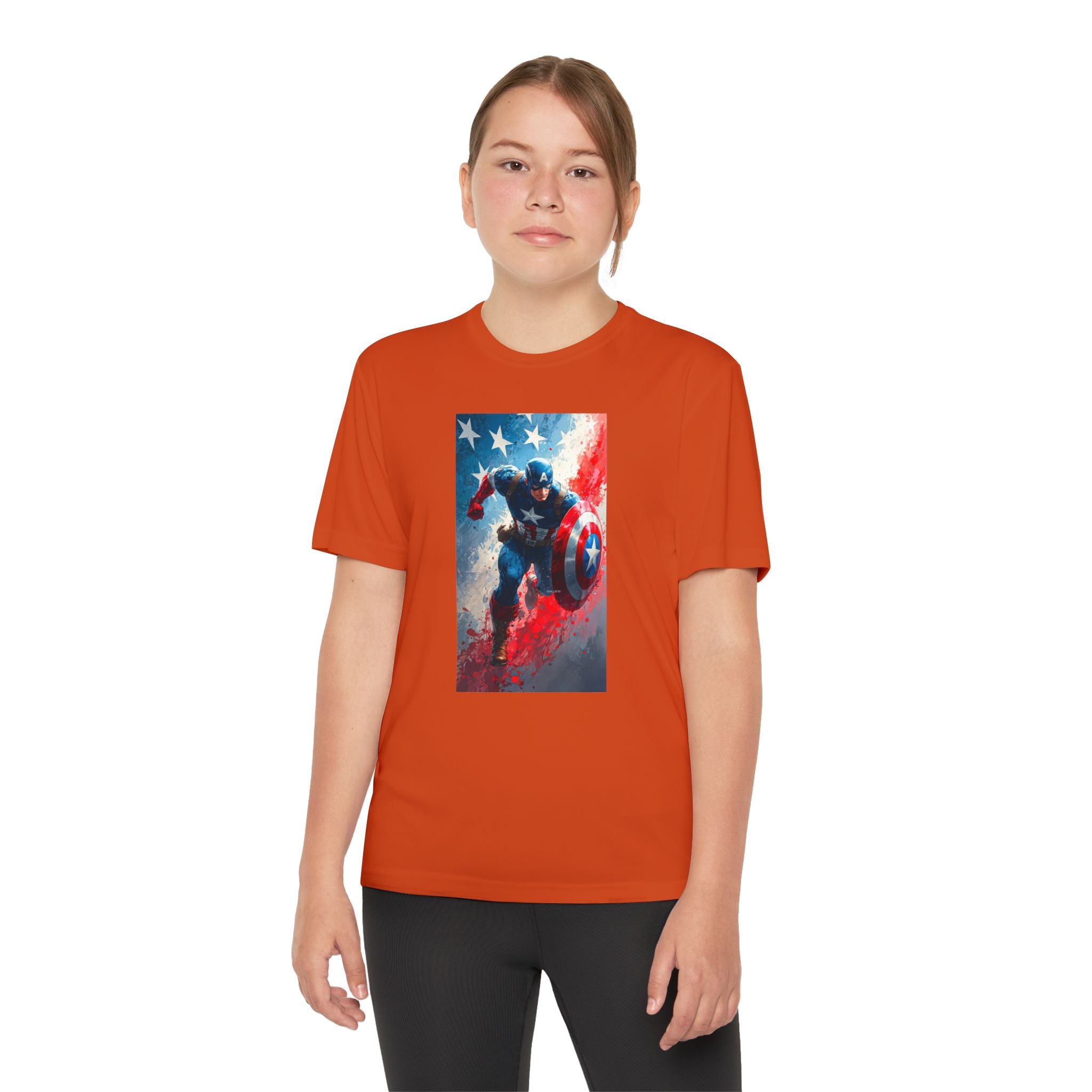 Captain America Superhero Marvel Patriotic, Kids Graphic T-Shirt, Boys Hero Top, Girls Comic Book Clothing, Birthday