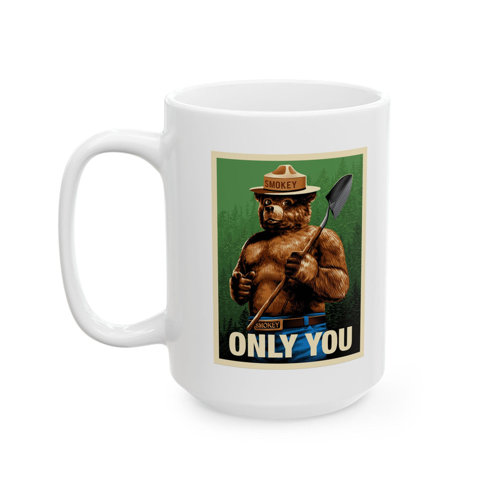 Smokey Bear Firefighter Coffee Mug, Tea Cup, Gift for First Responders, Campfire Enthusiasts, Firefighters Appreciation, Firefighting, Fire