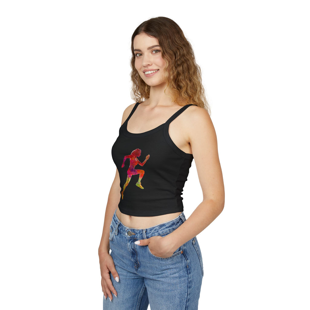 Running Woman Tank Top, Athletic Workout Top, Fitness Sleeveless Shirt, Jogging Muscle Tee, Exercise Gym Cami