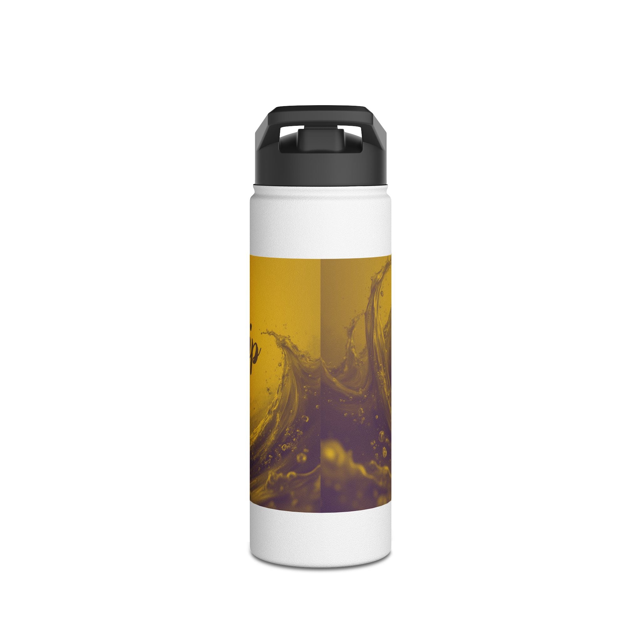 Aqua Wave Stainless Steel Water Bottle, Hydration Gift, Outdoor Adventure, Beach Vibes, Eco-Friendly, Travel Companion
