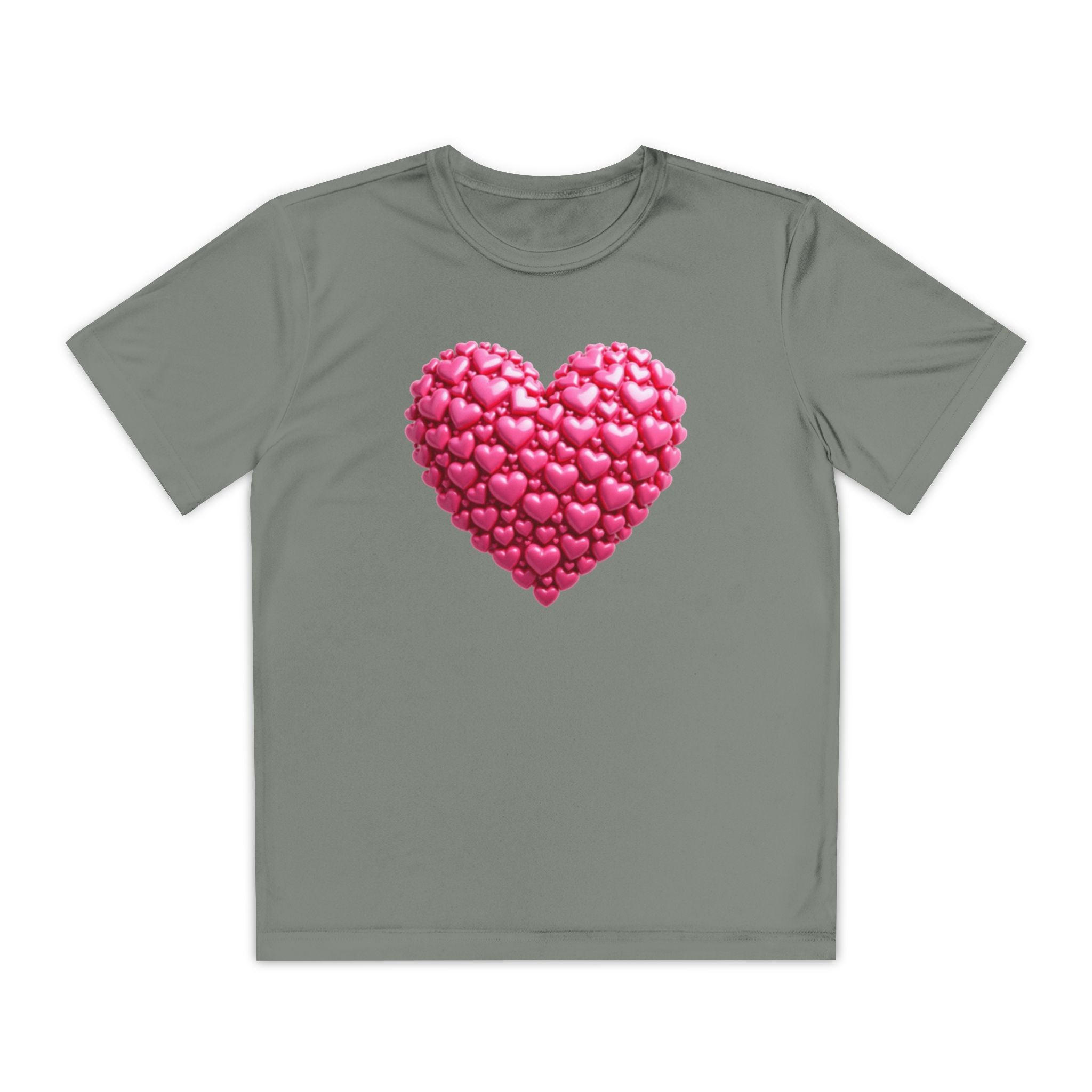 Heart Youth T-Shirt Sports Graphic Tee, Cool Athletic Shirt for Kids, Perfect for Sports Events, Team Spirit
