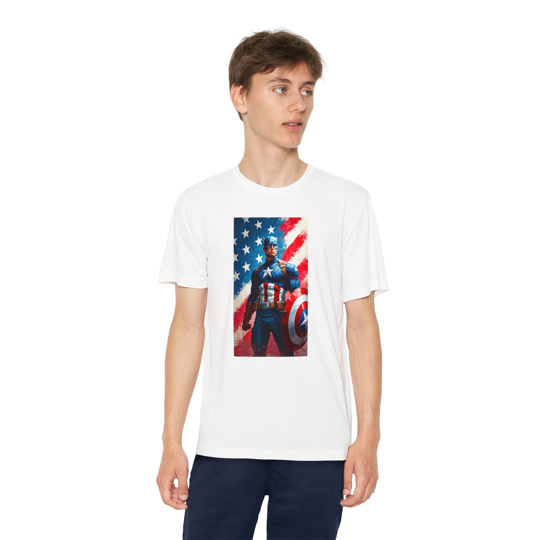 Captain America Superhero Marvel Patriotic, Kids Graphic T-Shirt, Boys Hero Top, Girls Comic Book Clothing, Birthday