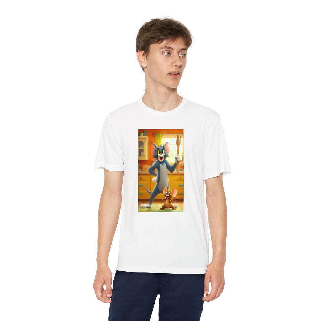 Youth Competitor Tee with Tom And Jerry design, Cartoon Graphic Kid's T-Shirt, Kids Tee, Children's Clothing, Funny Tee for Boys and Girls