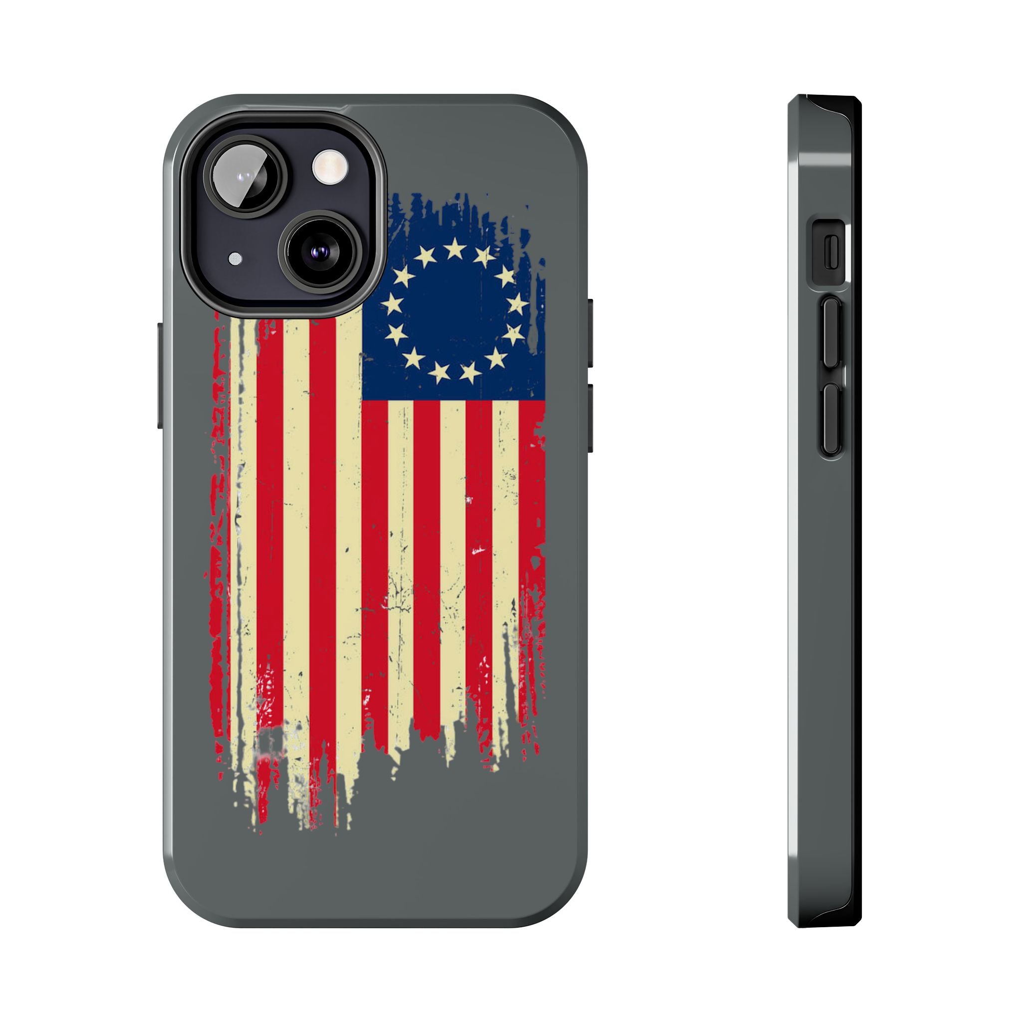 Patriotic Phone Cases with Vintage Flag Design, Tough Case for Independence Day, Memorial Day, 4th of July, Gift for Veterans, USA Pride