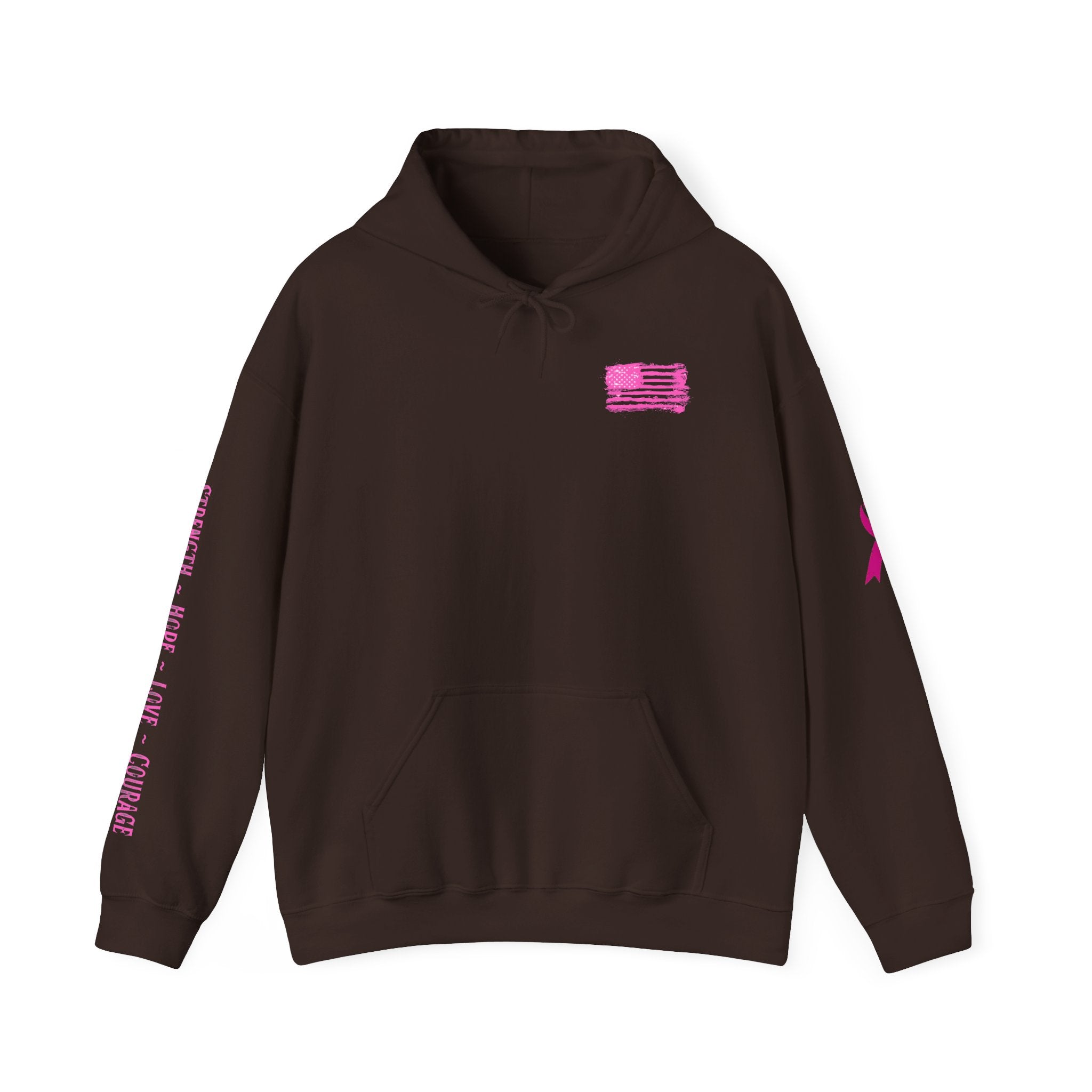 Breast Cancer Awareness Month Patriotic Hoodie ~ Rebel Spirit Unisex Hoodie