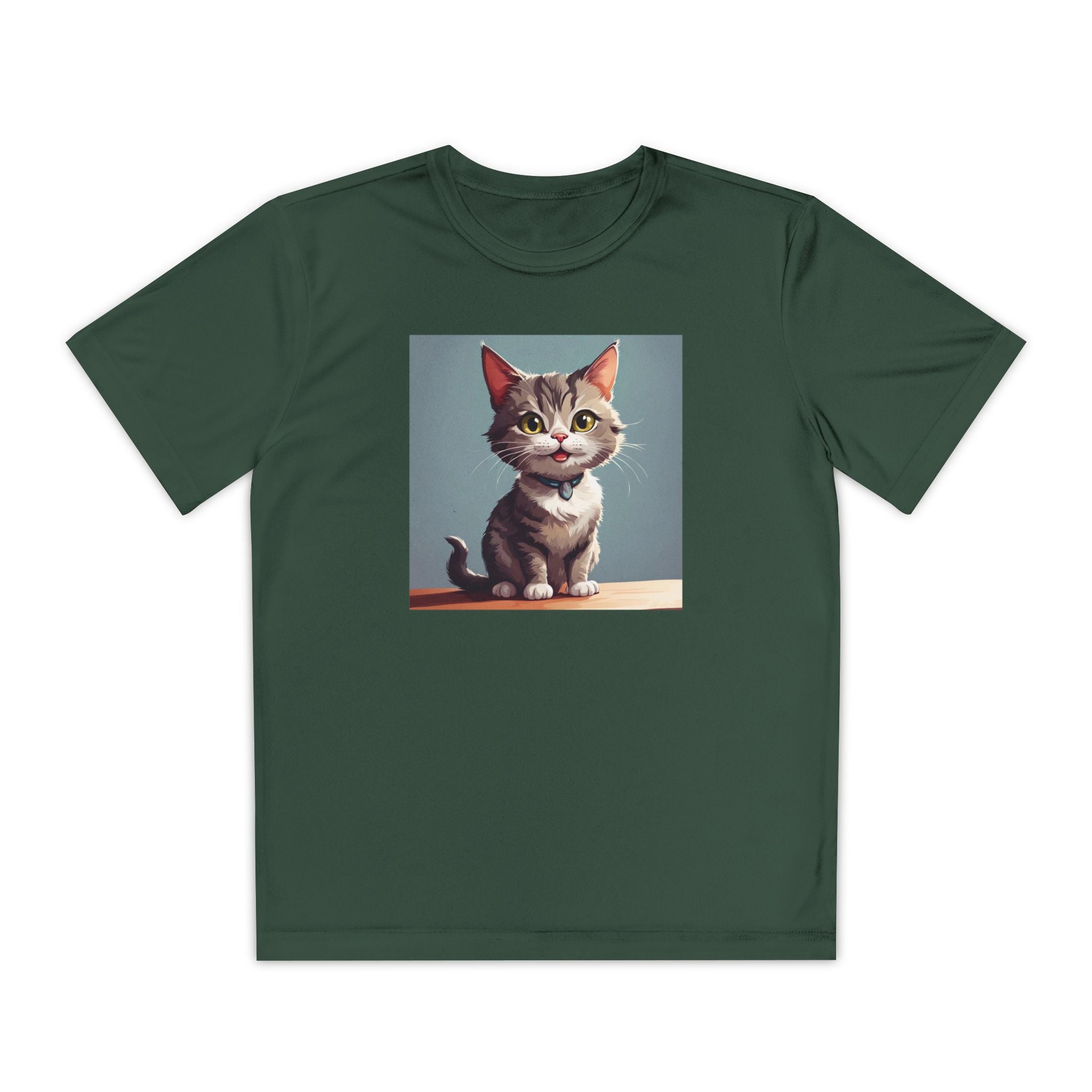 Youth Tee, Cute Kitten Graphic Shirt for Kids, Cat Lover Gift, Animal Theme Top, Children's Clothing, Feline Print Apparel
