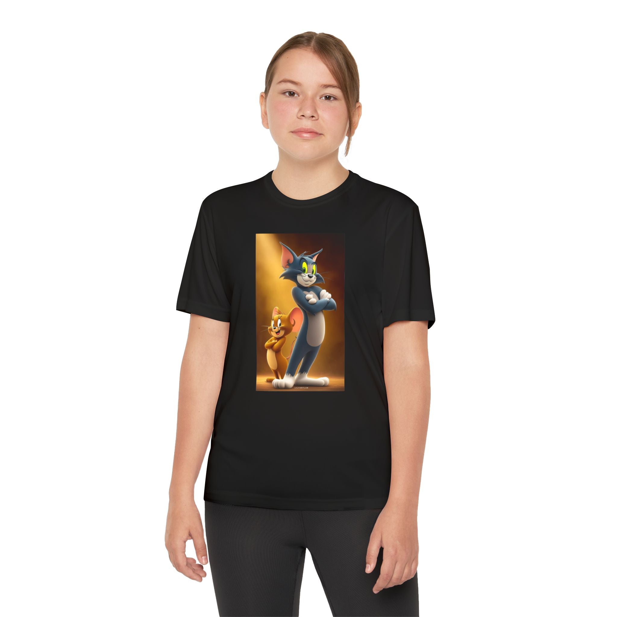 Youth Competitor Tee with Tom And Jerry design, Cartoon Graphic Kid's T-Shirt, Kids Tee, Children's Clothing, Funny Tee for Boys and Girls