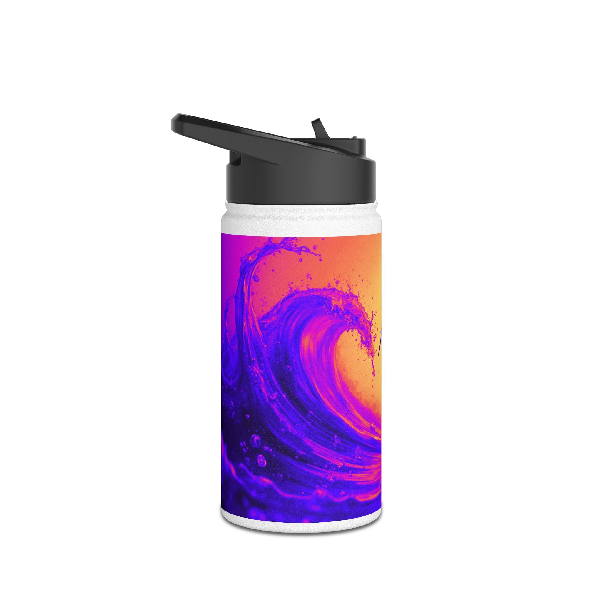 Aqua Wave Stainless Steel Water Bottle, Hydration Gift, Outdoor Adventure, Beach Vibes, Eco-Friendly, Travel Companion