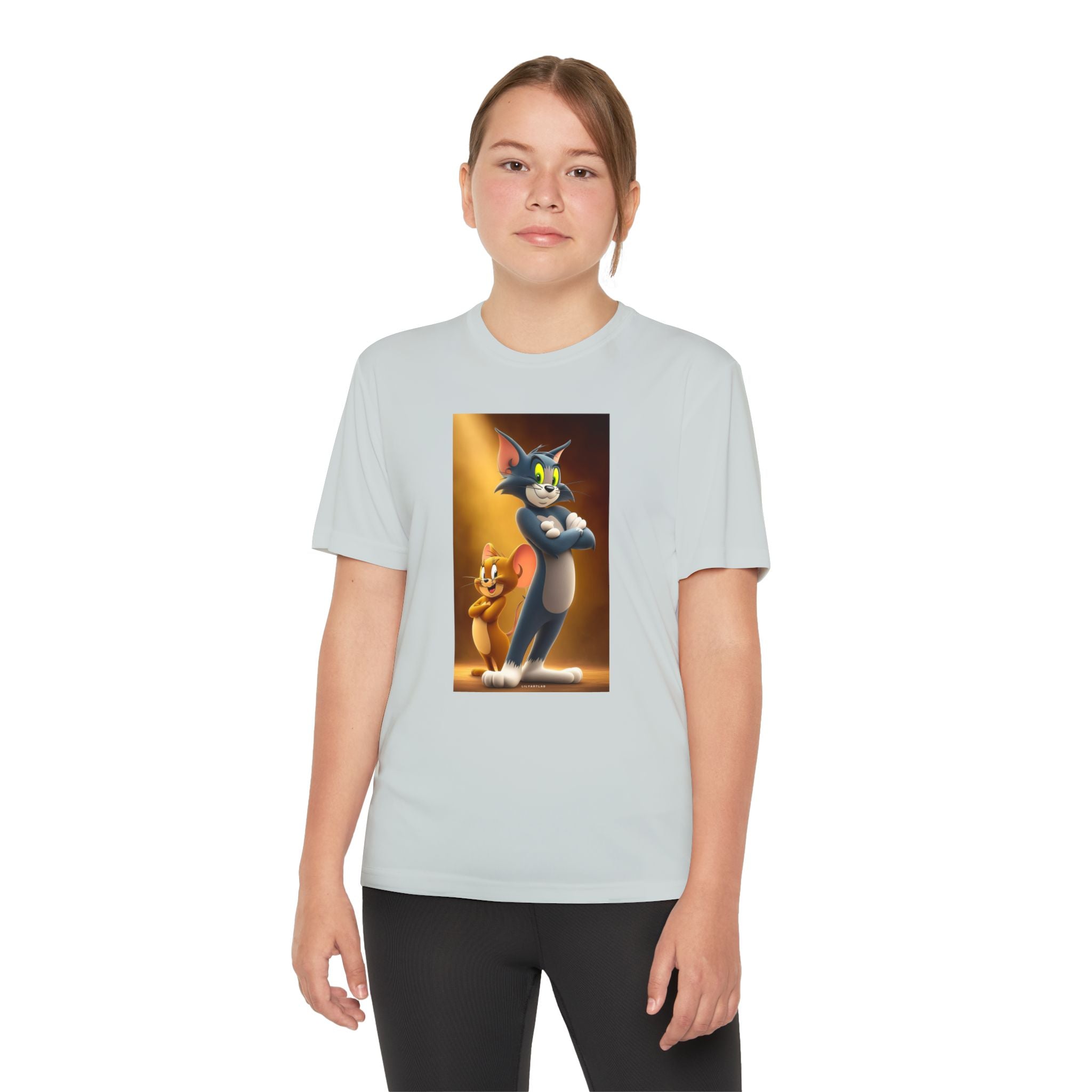 Youth Competitor Tee with Tom And Jerry design, Cartoon Graphic Kid's T-Shirt, Kids Tee, Children's Clothing, Funny Tee for Boys and Girls