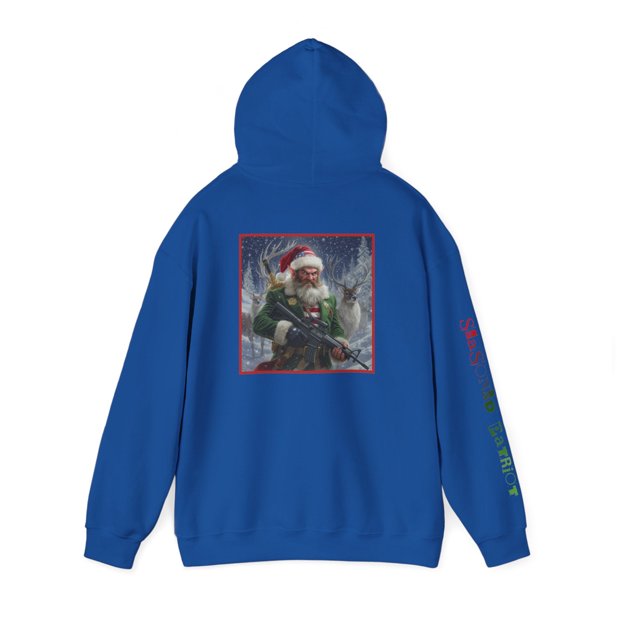 Christmas Elf Patriotic USA Hoodie, Sweatshirt, Unisex Hooded Pullover, Holiday Outerwear, Festive Winter Apparel