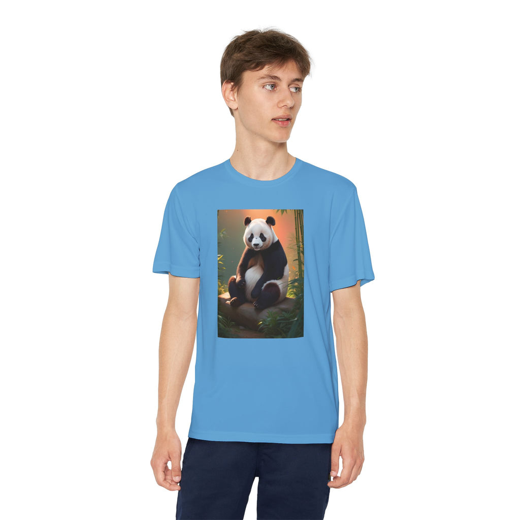 Panda Youth Tee Shirt, Kids Animal Graphic Top, Cute Black and White Tee, Children's Zoo Theme Shirt, Bamboo Bear Shirt, Kid's Nature Gift