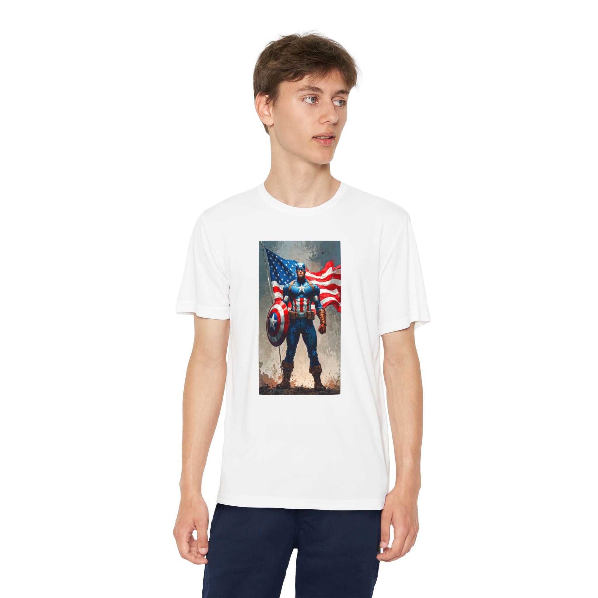 Captain America Superhero Marvel Patriotic, Kids Graphic T-Shirt, Boys Hero Top, Girls Comic Book Clothing, Birthday