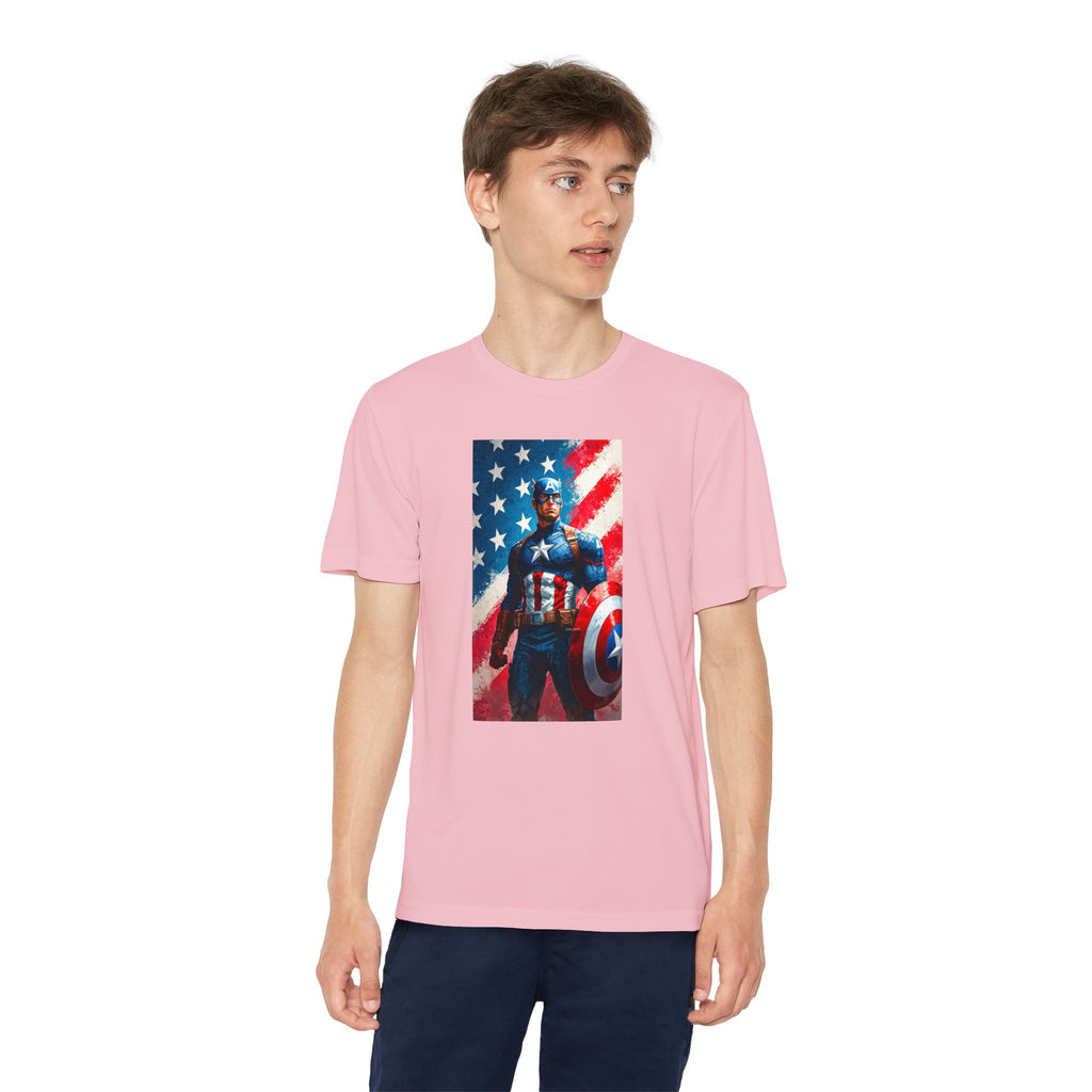 Captain America Superhero Marvel Patriotic, Kids Graphic T-Shirt, Boys Hero Top, Girls Comic Book Clothing, Birthday