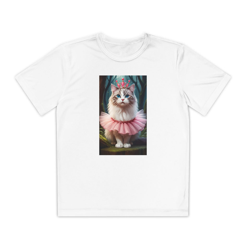 Graphic Tee, Cute Cartoon Kitten, Kids Animal Lover Shirt, Kitty Princess Design, Youth Tee for Girls and Boys, Funny Cat Shirt, Gift for