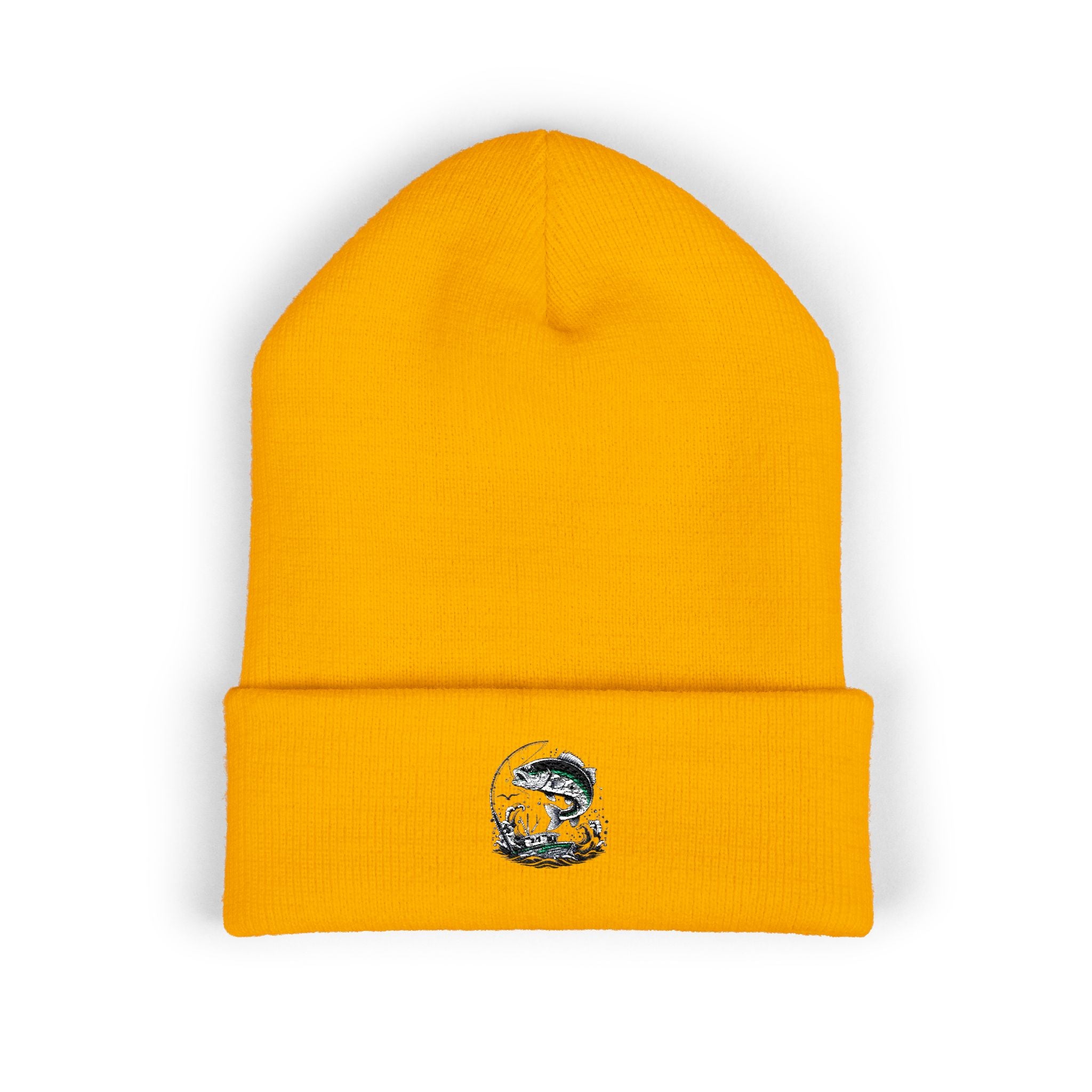 Beanie, Fishing Embroidered Winter Hat, Fisherman Beanie, Outdoor Sports Cap, Knit Beanie, Angler Gift, Fishing Trip Apparel