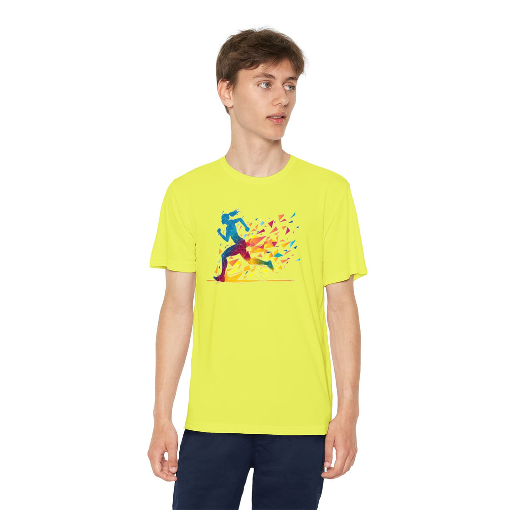 Running Youth T-Shirt Sports Graphic Tee, Cool Athletic Shirt for Kids, Perfect for Sports Events, Team Spirit