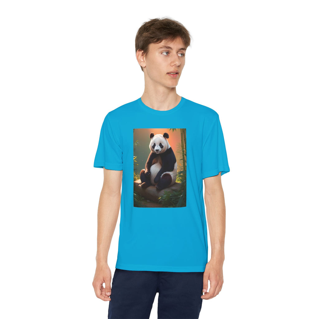 Panda Youth Tee Shirt, Kids Animal Graphic Top, Cute Black and White Tee, Children's Zoo Theme Shirt, Bamboo Bear Shirt, Kid's Nature Gift