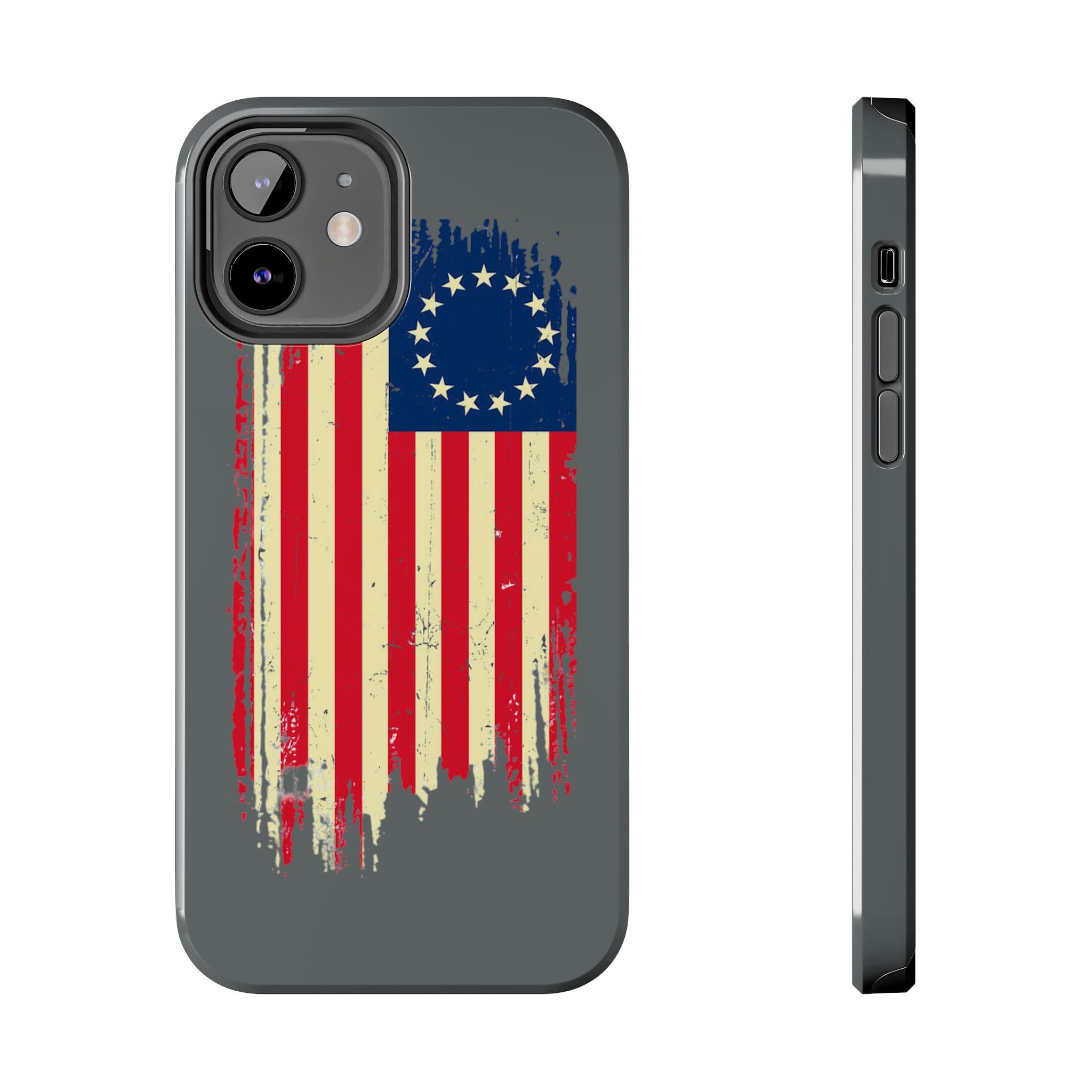 Patriotic Phone Cases with Vintage Flag Design, Tough Case for Independence Day, Memorial Day, 4th of July, Gift for Veterans, USA Pride