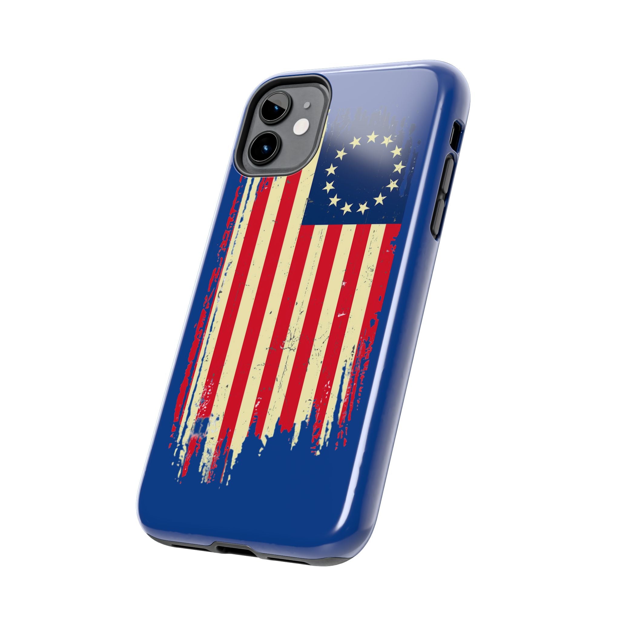 Patriotic Phone Cases with Vintage Flag Design, Tough Case for Independence Day, Memorial Day, 4th of July, Gift for Veterans, USA Pride